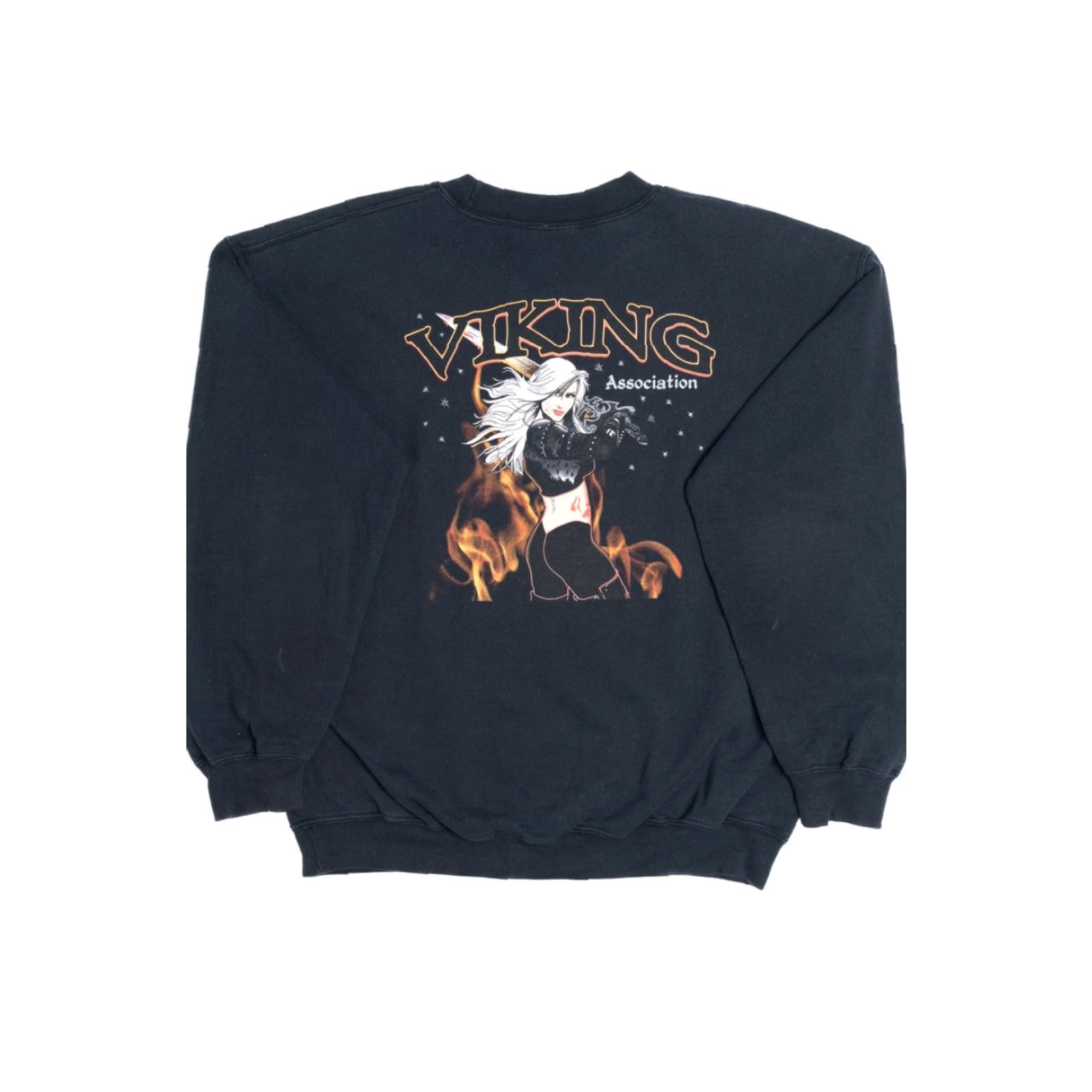Gildan VINTAGE NYPD Sweatshirt Viking Association Black Unisex Adults Large Cotton / Polyester Gildan Pullover 1990s Size US L / EU 52-54 / 3 - 2 Thumbnail