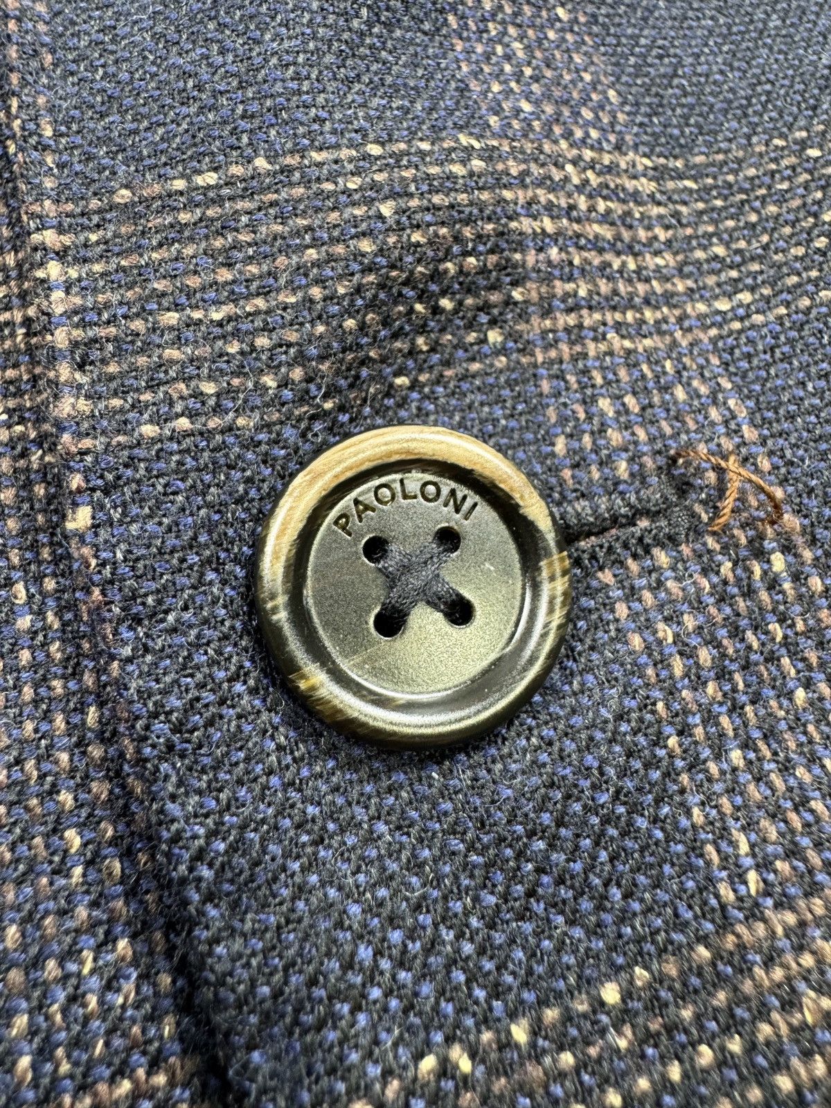 Paoloni Paoloni Wool Silk Blend Two Button Checkered Blazer (Y1255) Size 38R - 3 Thumbnail