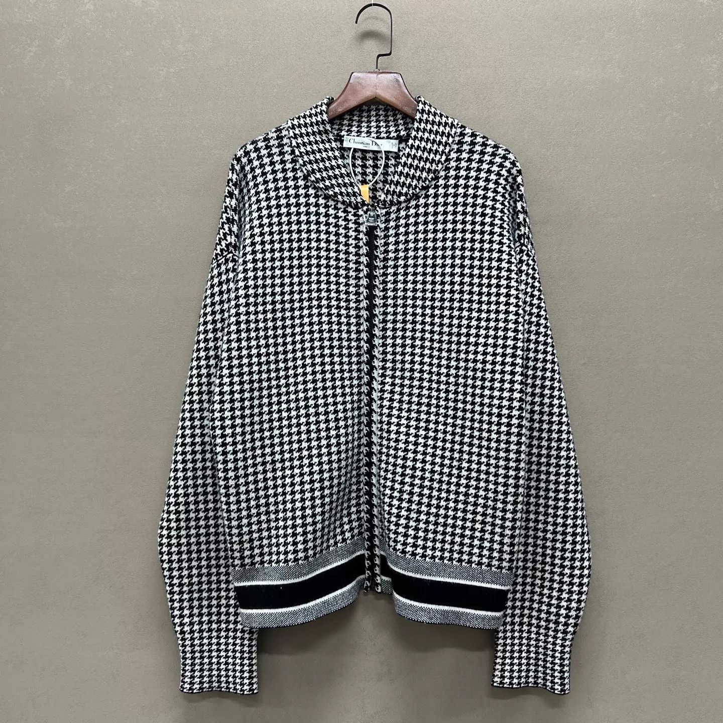 Dior Dior Houndstooth Logo Cashmere Zip S 99New cl01580 Size S / US 4 / IT 40 - 1 Thumbnail