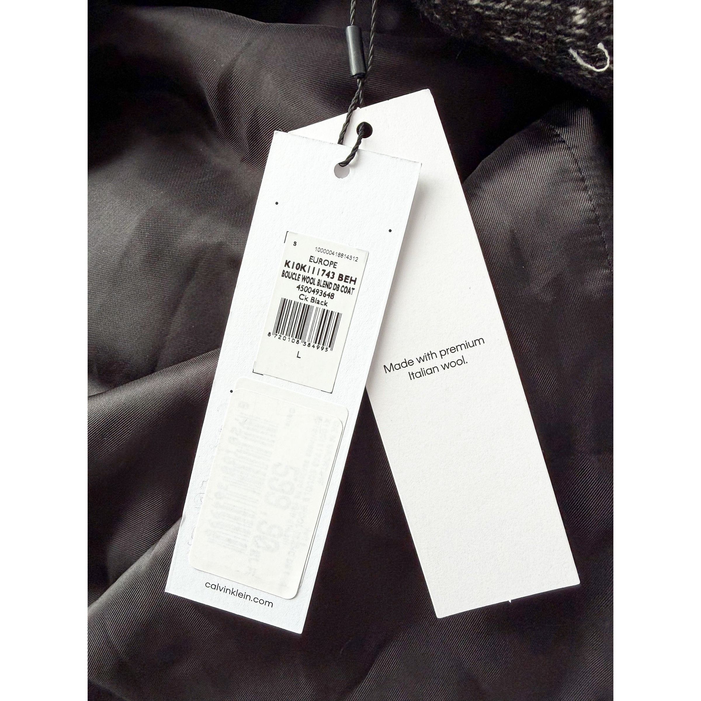 Calvin Klein Calvin Klein Boucle Wool Blend Black Coat Size US L / EU 52-54 / 3 - 7 Thumbnail