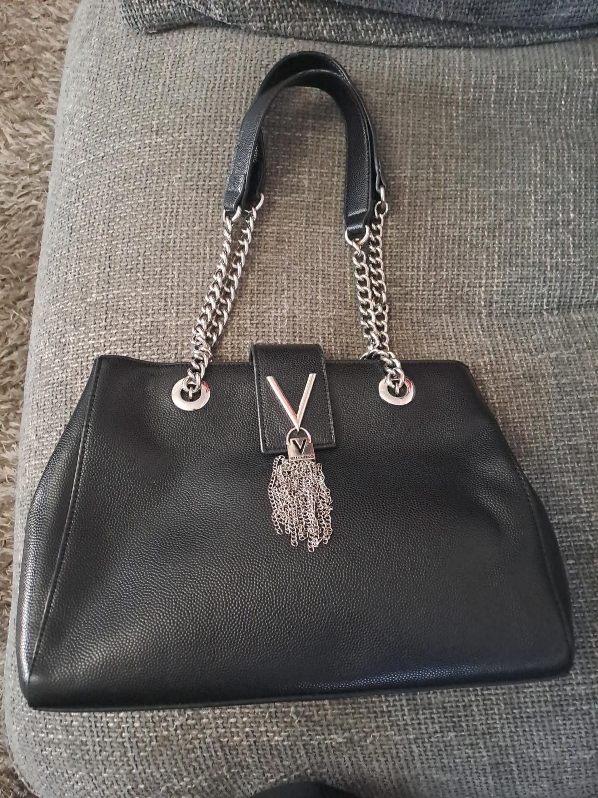 Valentino Valentino Ladies Black Leather Handbag Chain Strap Valentino Size ONE SIZE - 1 Thumbnail