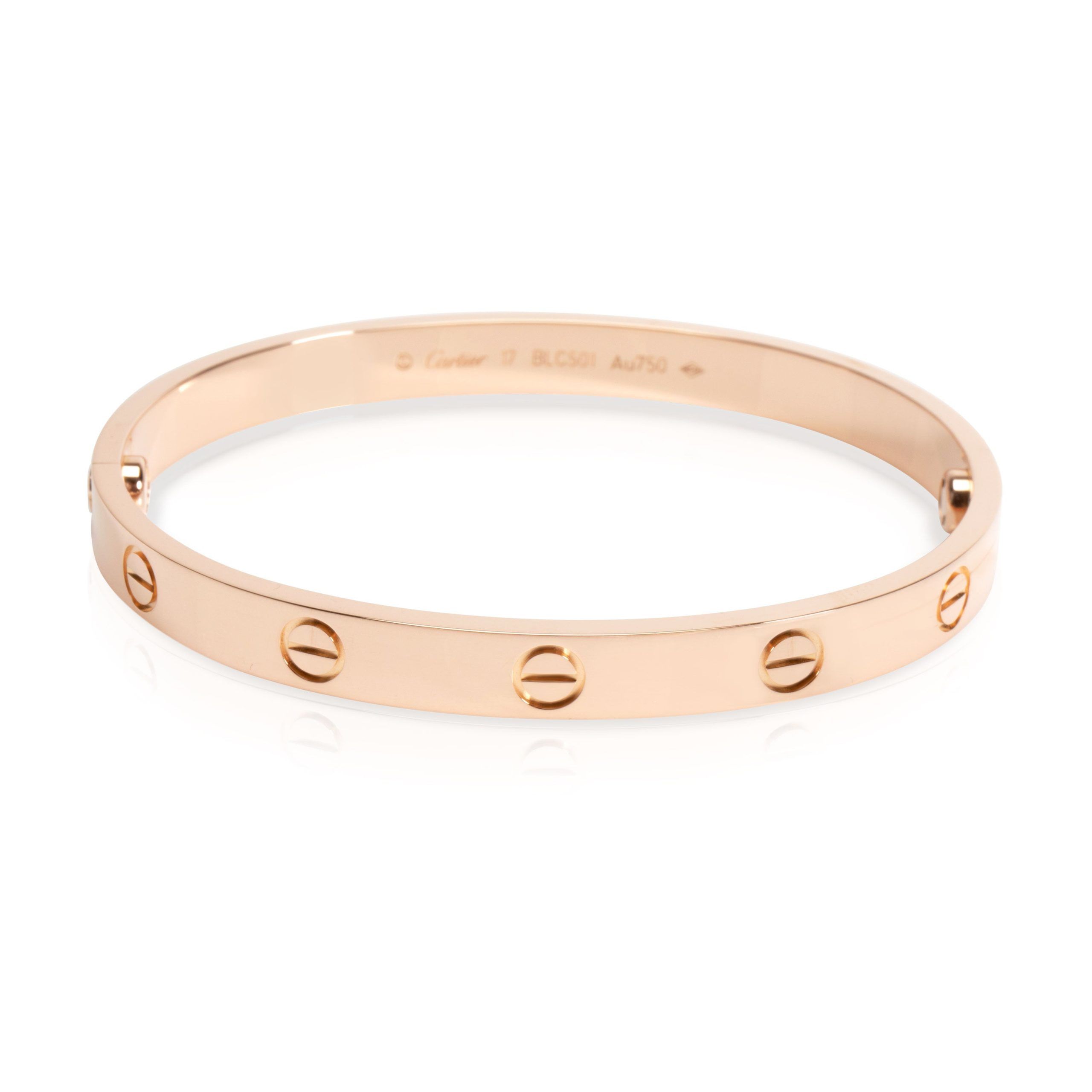Cartier Love Bracelet in 18K Rose Gold Size 17