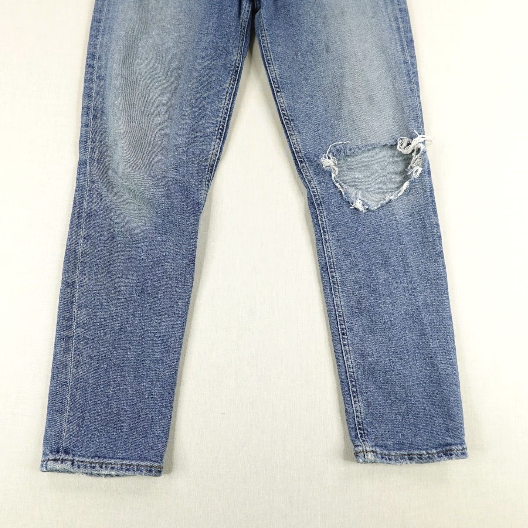 Agolde AGOLDE Jeans Womens 29 Blue Denim Nico High Rise Slim Fit Button Fly Distressed Size 28" / US 6 / IT 42 - 3 Thumbnail