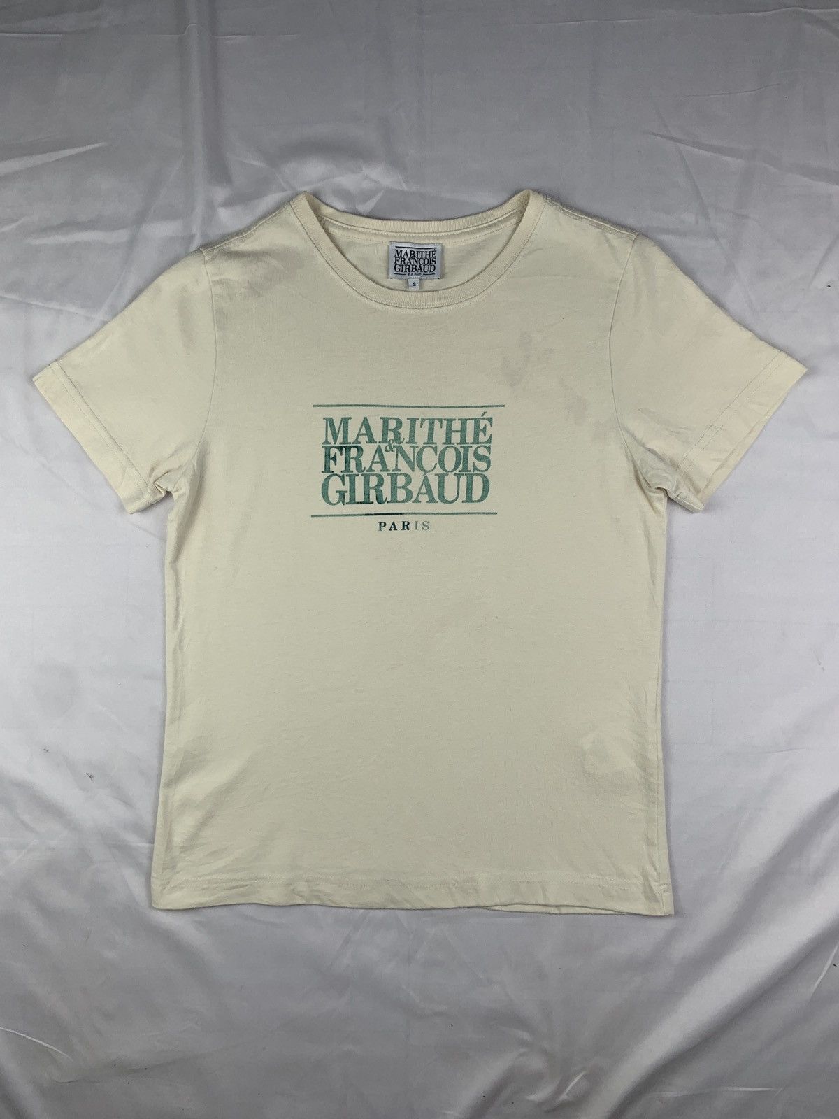 Marithe + Francois Girbaud Marithe Francois Girbaud Paris Off White Big Chest Logo Top Size S / US 4 / IT 40 - 1 Thumbnail