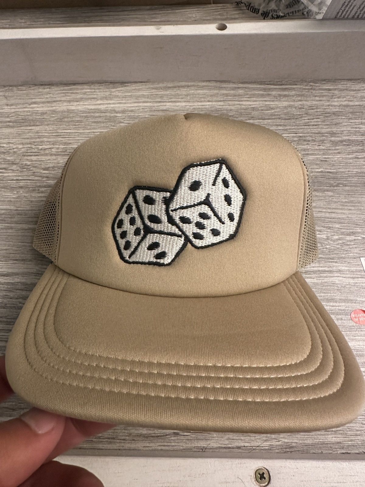 Lids Tan Trucker Hat Dice Embroidery Size ONE SIZE - 1 Thumbnail