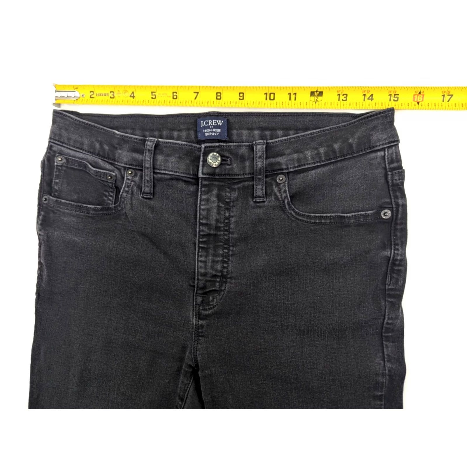 J.Crew J.CREW High Rise Skinny Jeans Women 30 Washed Black AG727 Stretch Denim 5-Pocket Regular Rise Slim Fit Vintage: No Ladies Womens Size 30" / US 8 / IT 44 - 6 Thumbnail