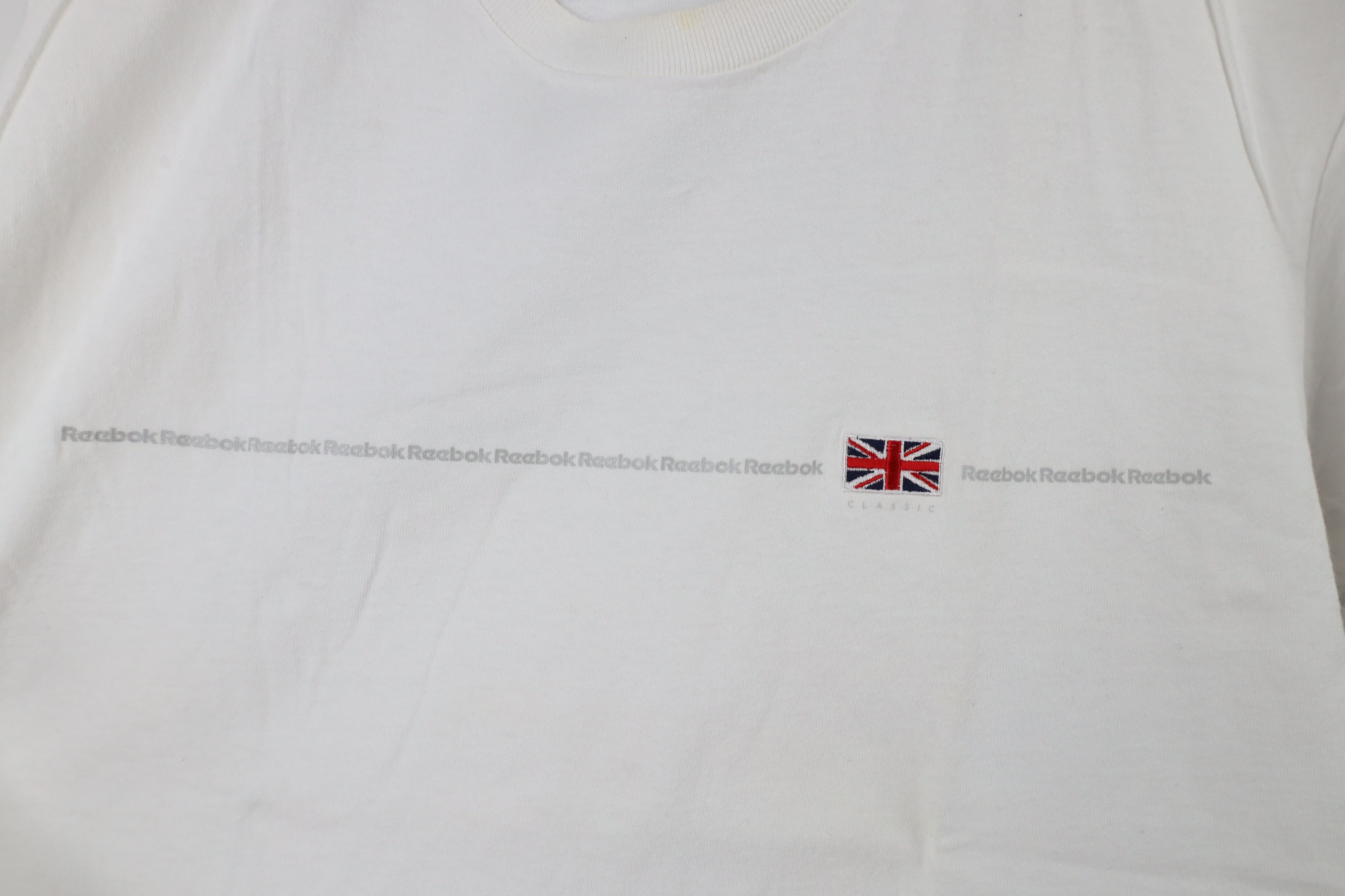 Reebok × Vintage Vintage 90s Reebok Classic Flag Short Sleeve T-Shirt White Size US M / EU 48-50 / 2 - 4 Thumbnail