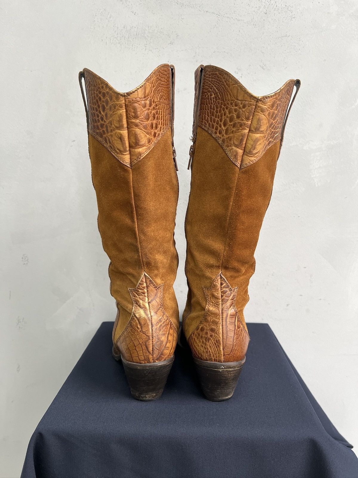 Sancho Boots Crocodile pattern 90s western leather boots japanese style Size US 7 / EU 40 - 7 Thumbnail