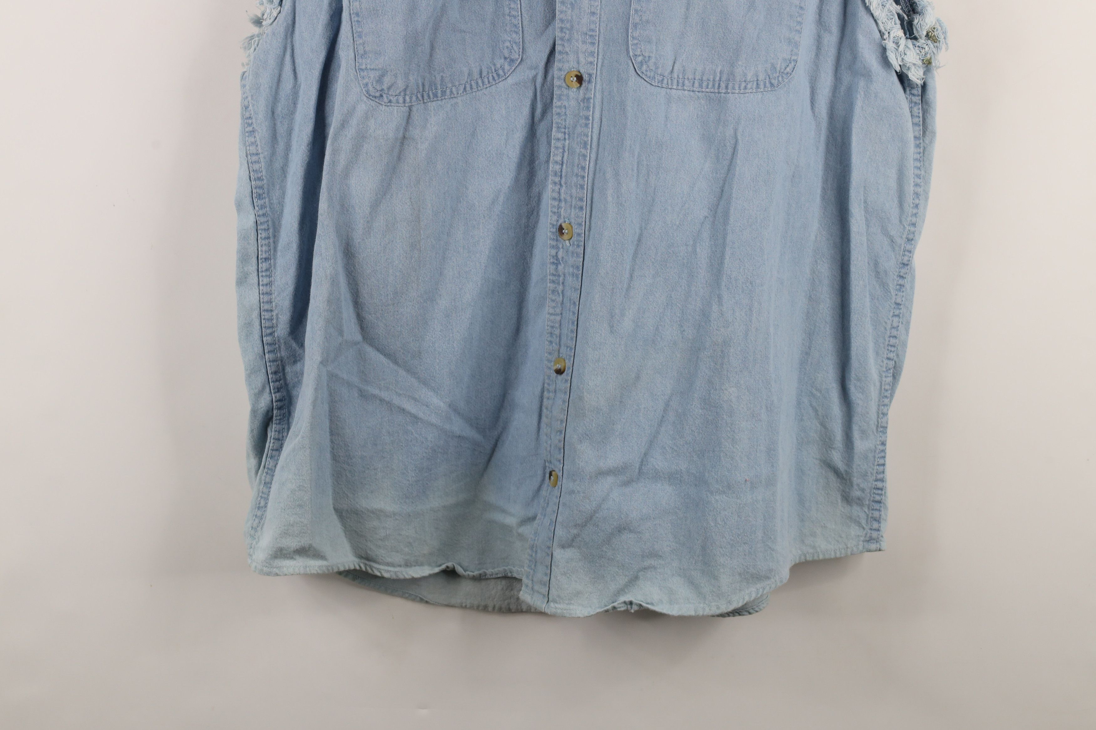 Vintage Vintage Y2K 2004 Eagle Cut Off Denim Jean Collared Shirt Size US XXL / EU 58 / 5 - 3 Thumbnail