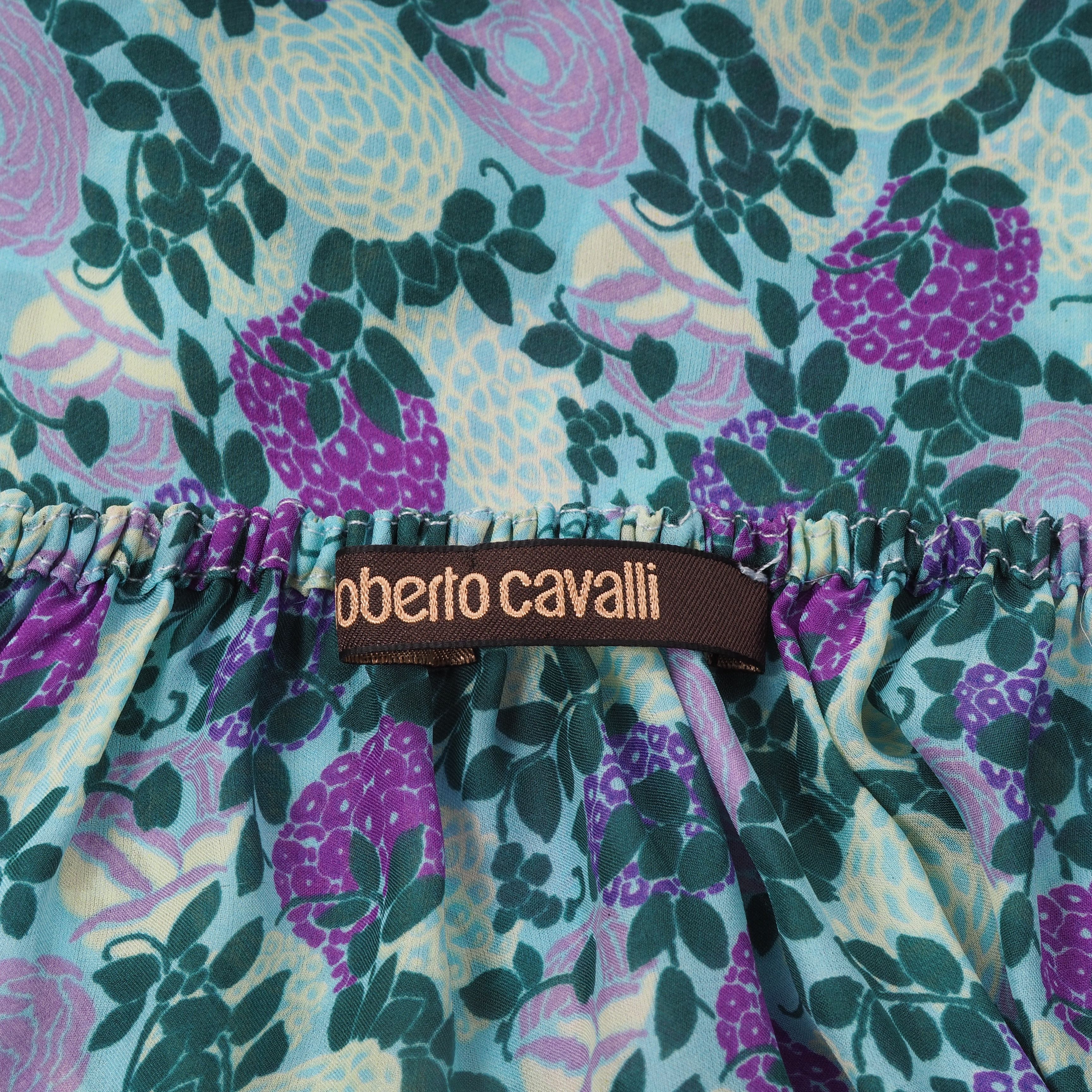 Roberto Cavalli Roberto Cavalli Off Shoulders Multicolor Floral Silk Blouse Size XS / US 0-2 / IT 36-38 - 7 Thumbnail