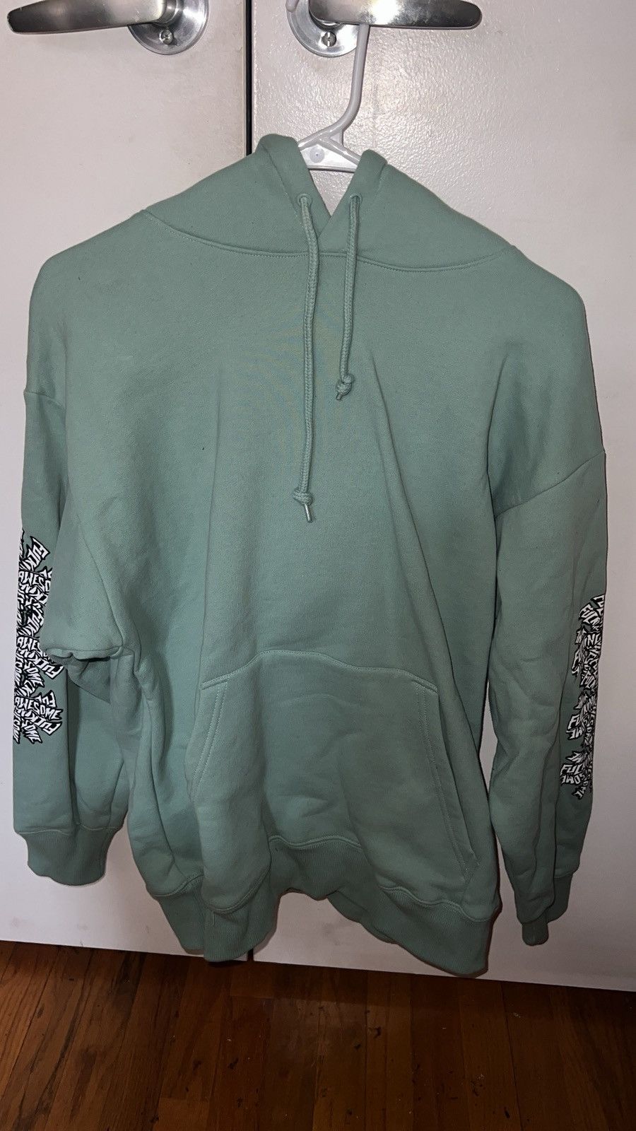 Fucking Awesome Teal FA logo elbow hoodie Size US M / EU 48-50 / 2 - 4 Thumbnail