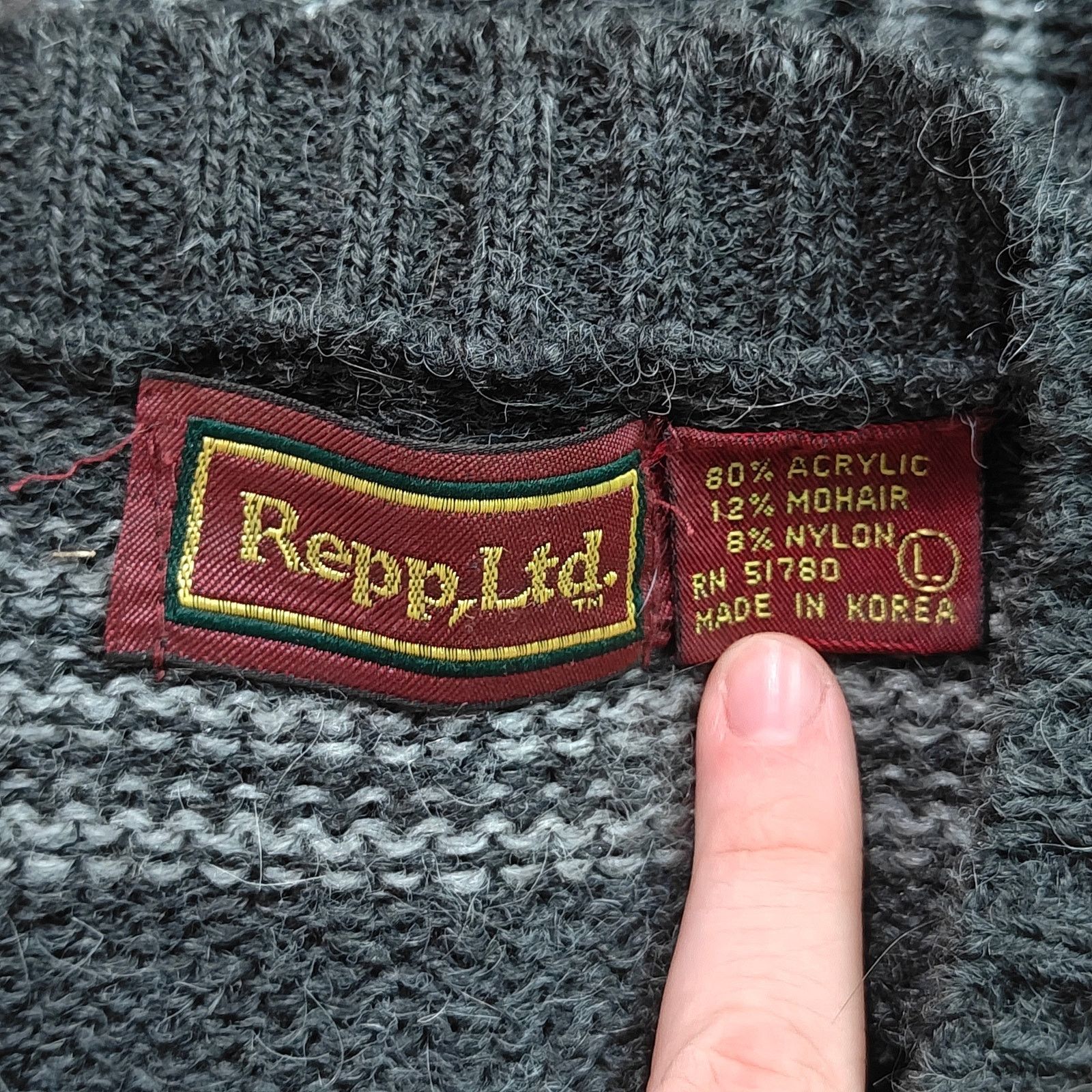 Vintage Vintage 90s Sunbow Repp, Ltd Stripe Mohair Blend Knit Size US L / EU 52-54 / 3 - 2 Thumbnail