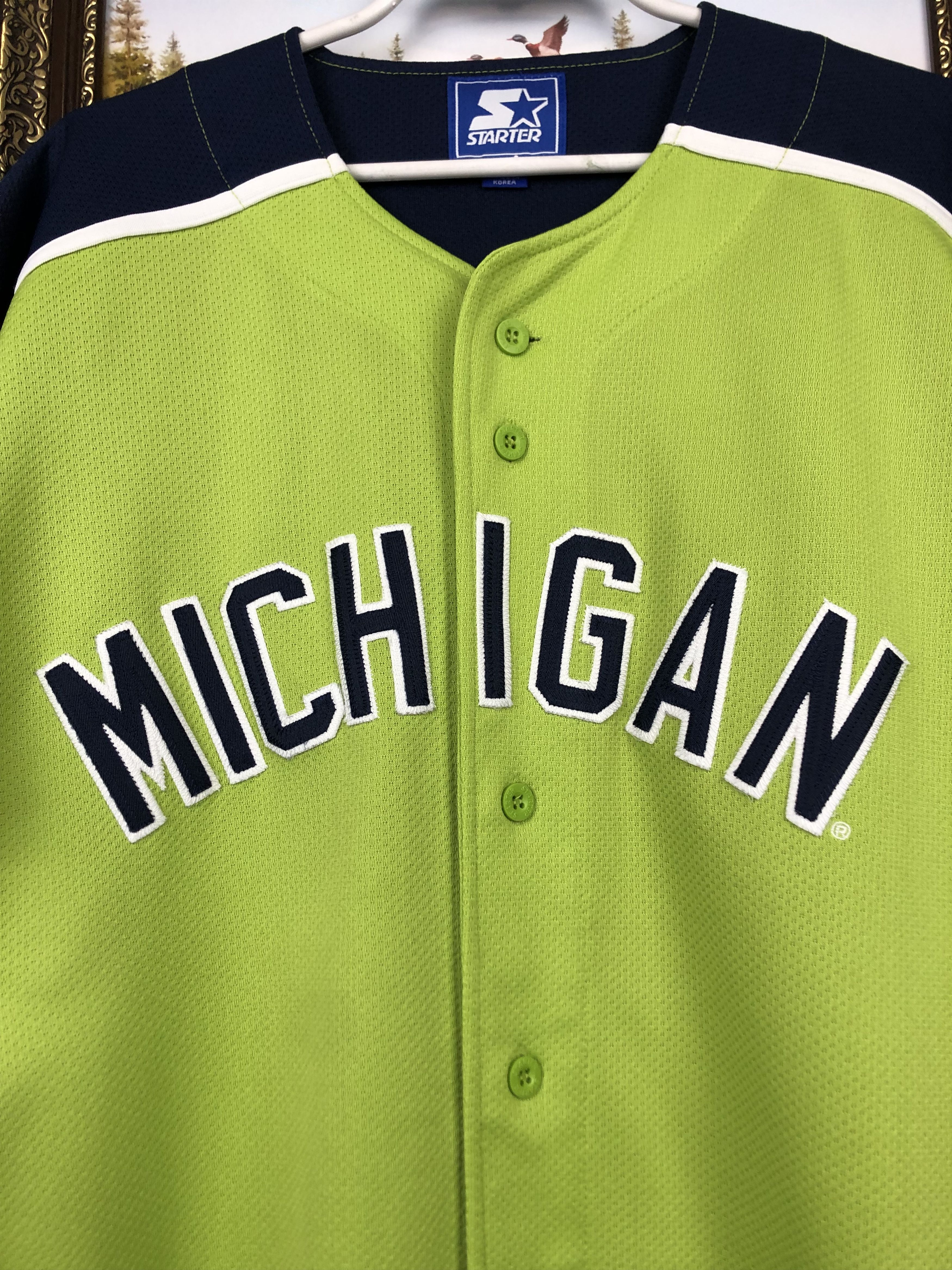 Starter Vintage 90's Starter Michigan Wolverines Jersey Shirt Size US L / EU 52-54 / 3 - 3 Thumbnail