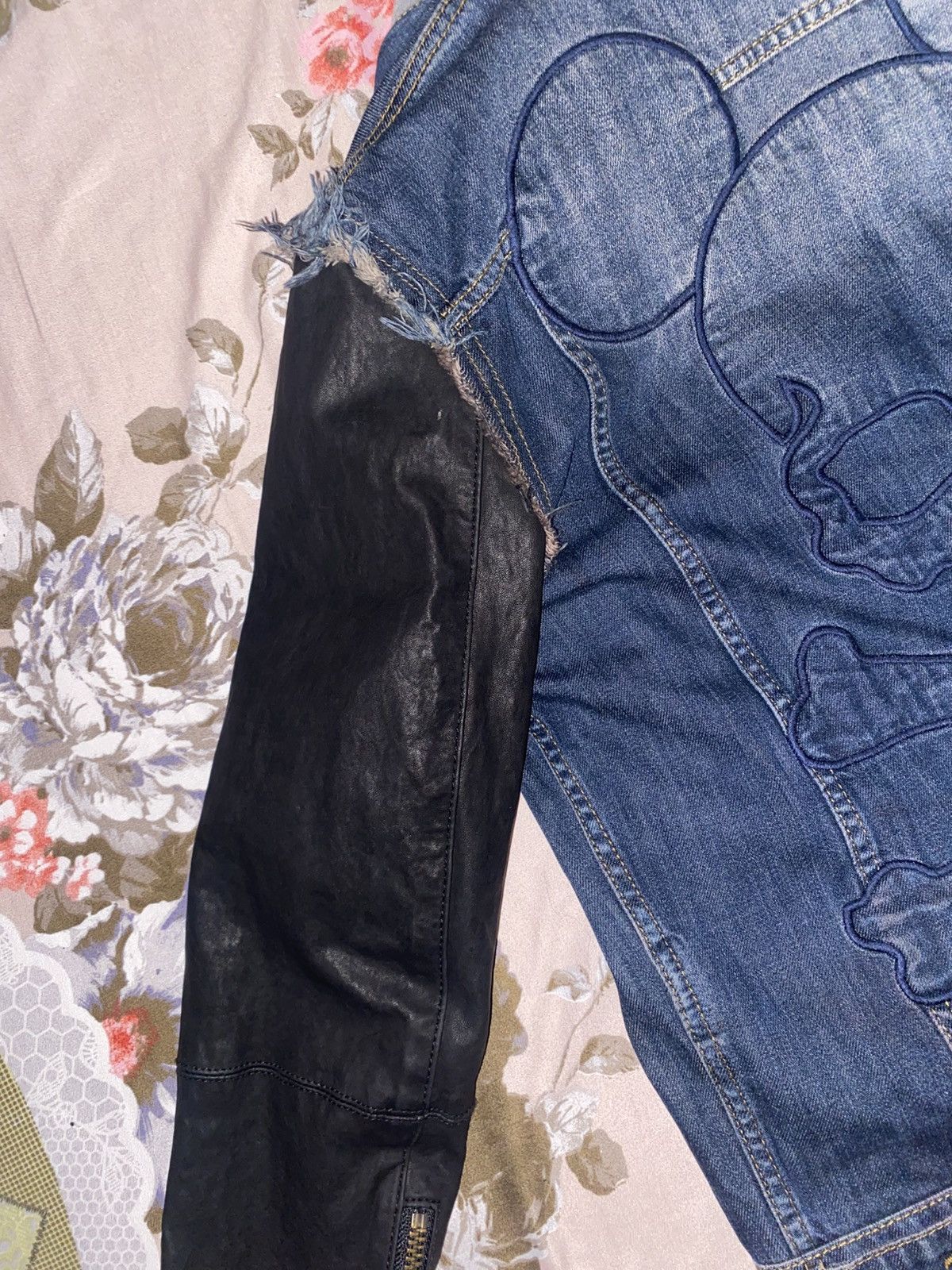 Philipp Plein Philipp Plein hooded denim jacket with leather sleeves. Size US M / EU 48-50 / 2 - 7 Thumbnail