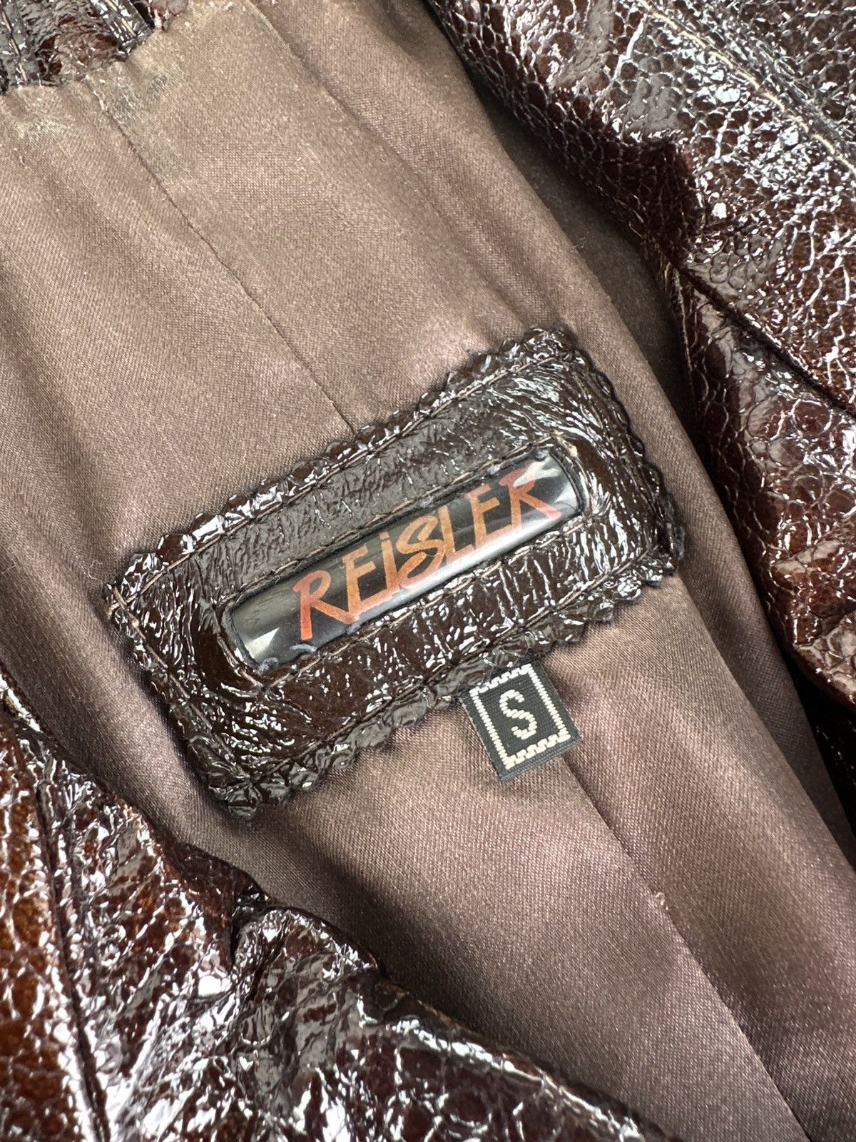 Japanese Brand Vintage Faux Patent Leather Jacket Size S / US 4 / IT 40 - 2 Thumbnail