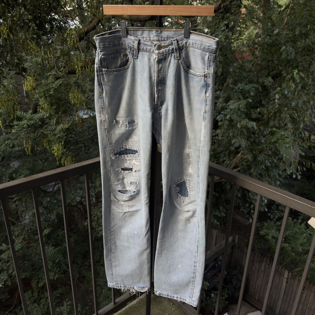 Levi's Levi's 501 Thrashed Faded Repaired Jeans ERD Grunge Chrome Size US 33 - 1 Thumbnail