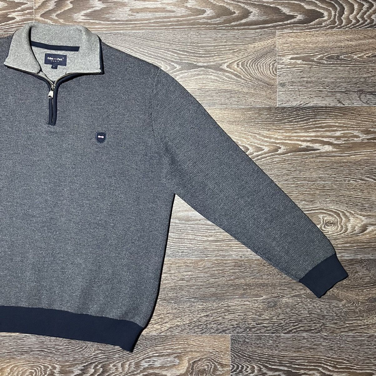 Eden Park EDEN PARK Paris 1/3 Zip Cotton Sweater Size US L / EU 52-54 / 3 - 2 Thumbnail