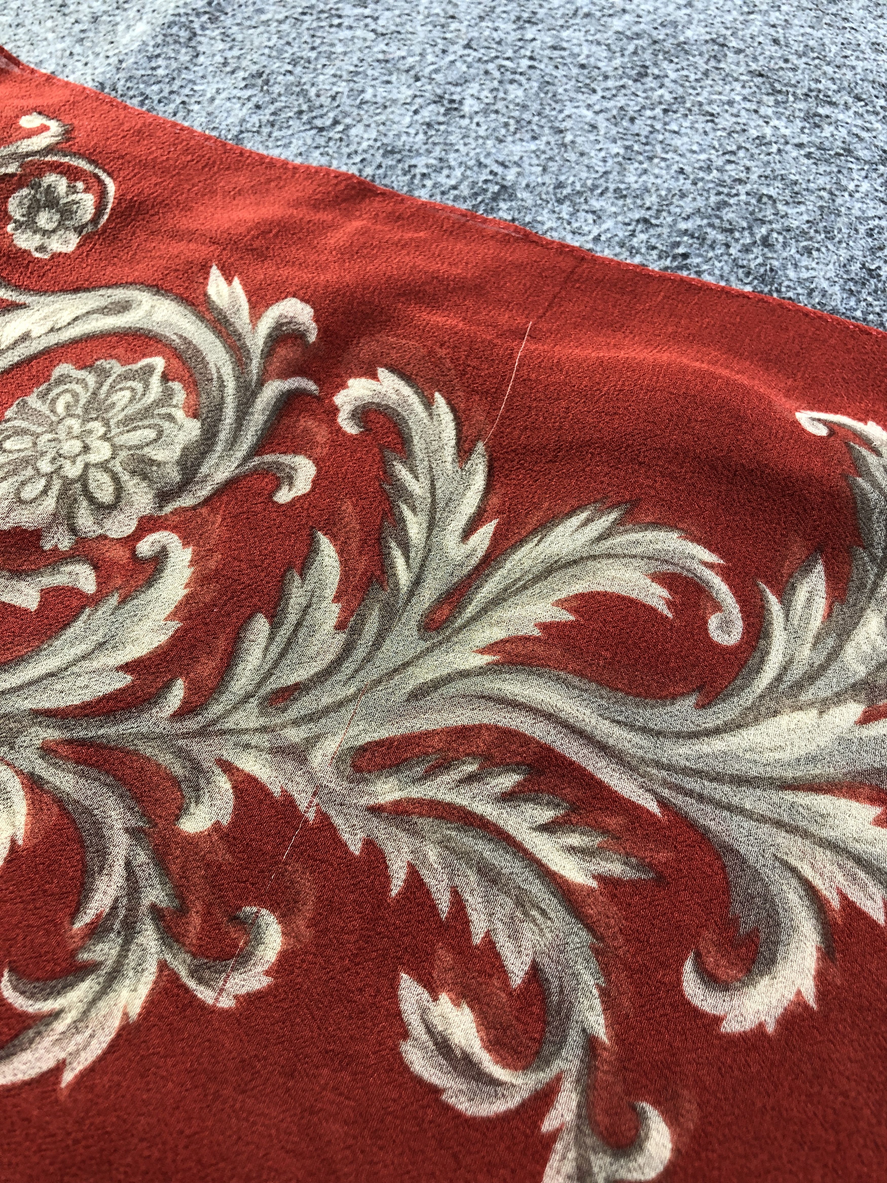 Vintage Unknown Baroque Luxuryd Silk Scarf M1038 Size ONE SIZE - 5 Thumbnail