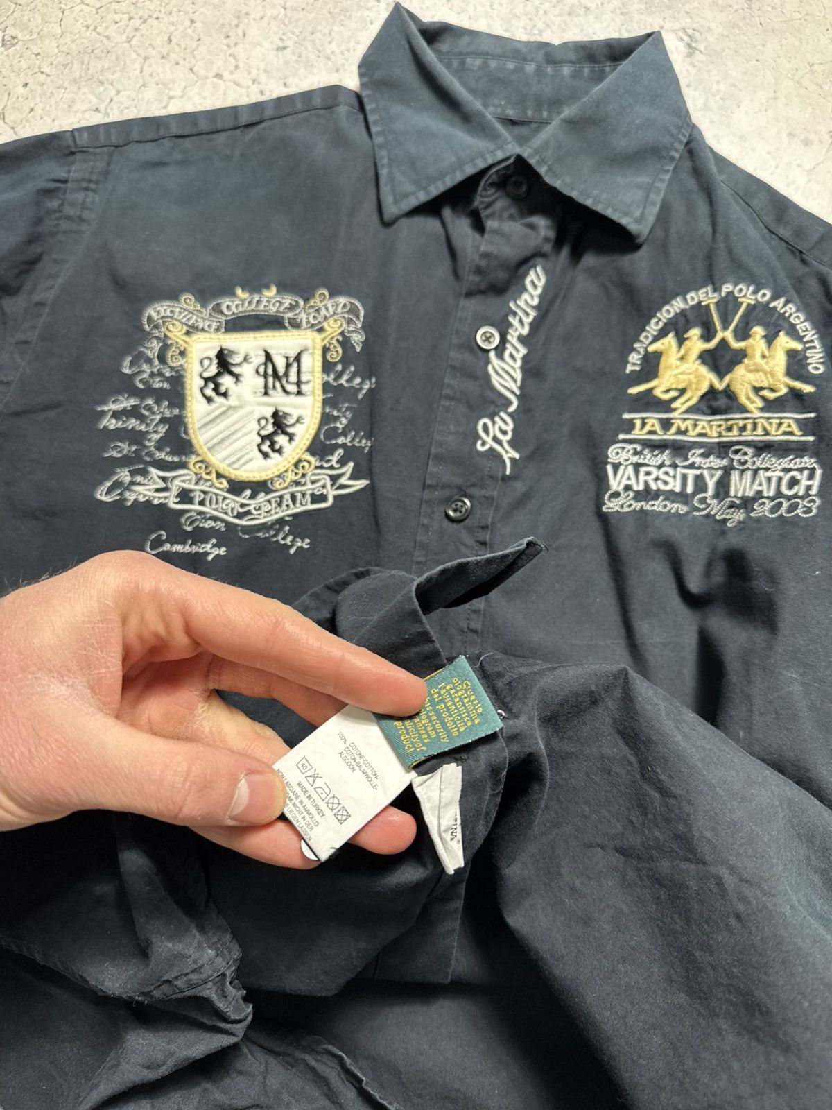 La Martina La Martina Black Luxury Big Pony Button Up Shirt Size M Size US M / EU 48-50 / 2 - 8 Thumbnail