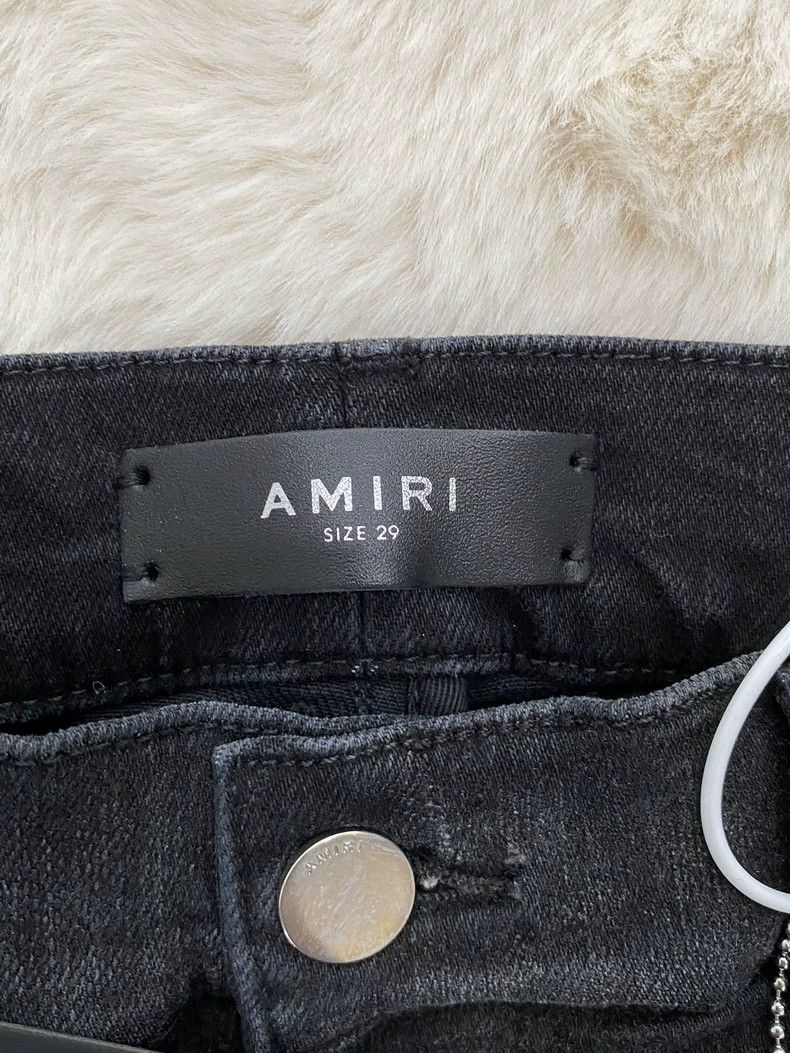 Amiri Amiri Washed black and red suede MX1 patchwork jeans 2502-N Size US 29 - 2 Thumbnail