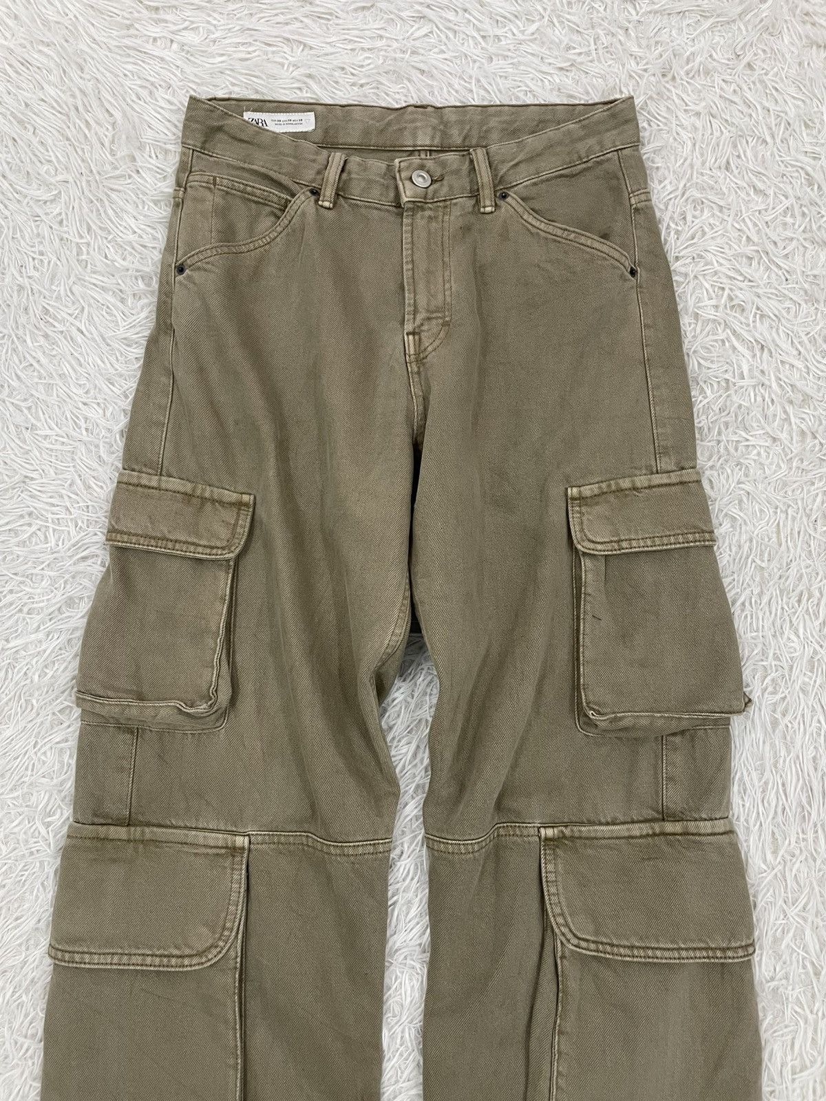 Zara Multi Big Cargo Pockets Zara Baggy Flair Pants Size US 32 / EU 48 - 4 Thumbnail