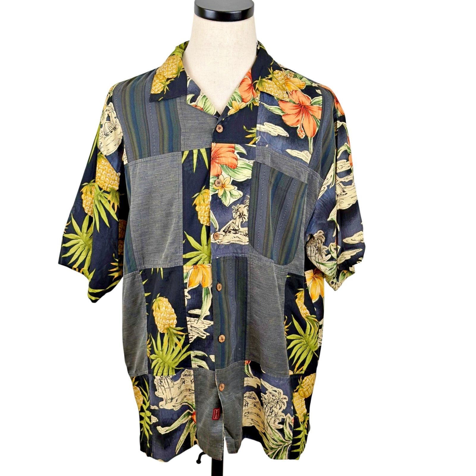 Tommy Bahama Tommy Bahama Hawaiian Silk Shirt Patchwork LRG Size US L / EU 52-54 / 3 - 2 Thumbnail