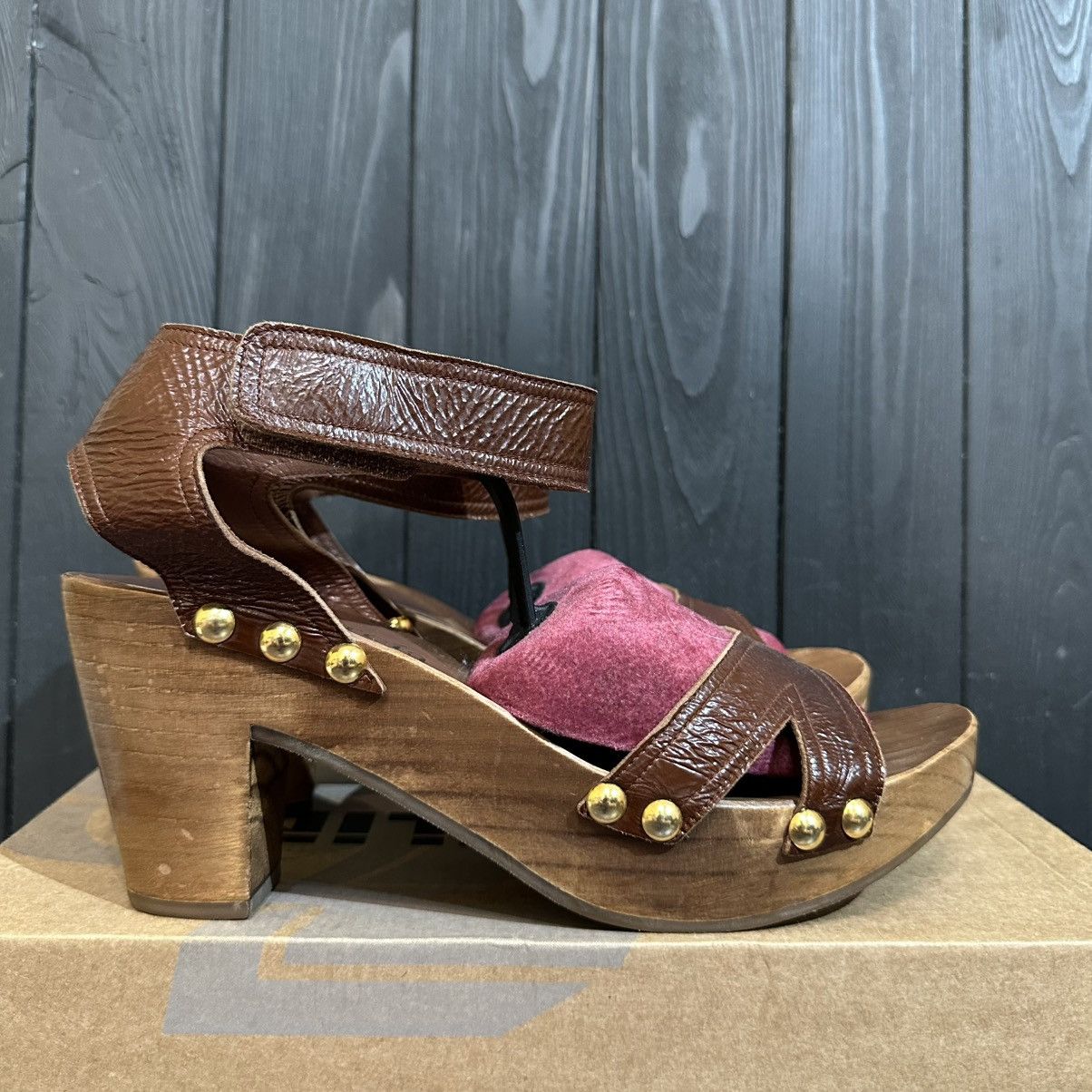 Pedro Garcia Pedro Garcia Wedge Women’s Leather Sandals Heels Size 40 Size US 10 / IT 40 - 1 Thumbnail