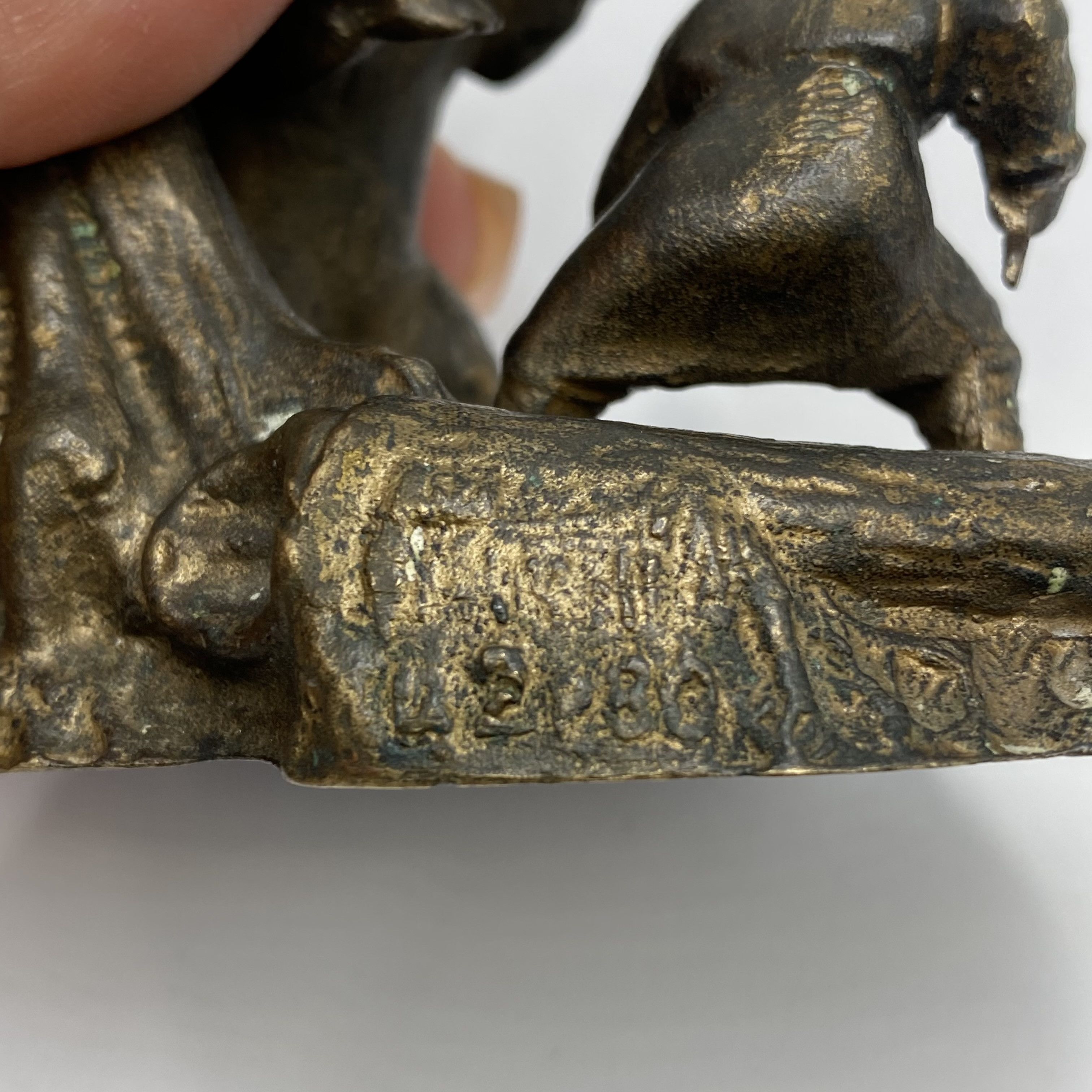Vintage Vintage Soviet Bronze Bear Hunting Statue 1960s Size ONE SIZE - 7 Thumbnail
