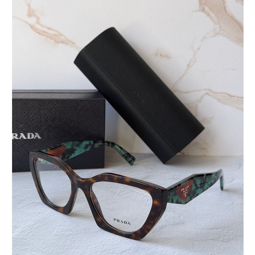 Prada NEW Prada PR09YV Havana Brown Green Eyeglasses Frames Size ONE SIZE - 1 Thumbnail