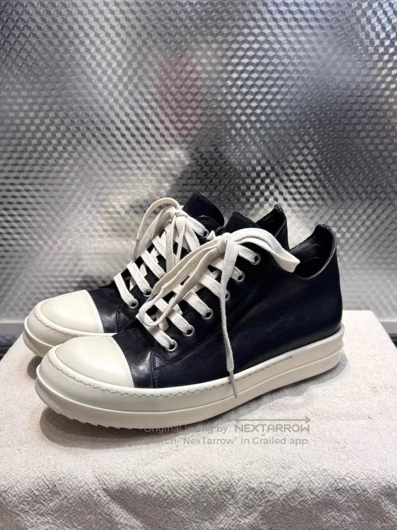 Rick Owens Rick Owens Leather black and white high-top shoes| Size US 7 / IT 37 - 1 Thumbnail