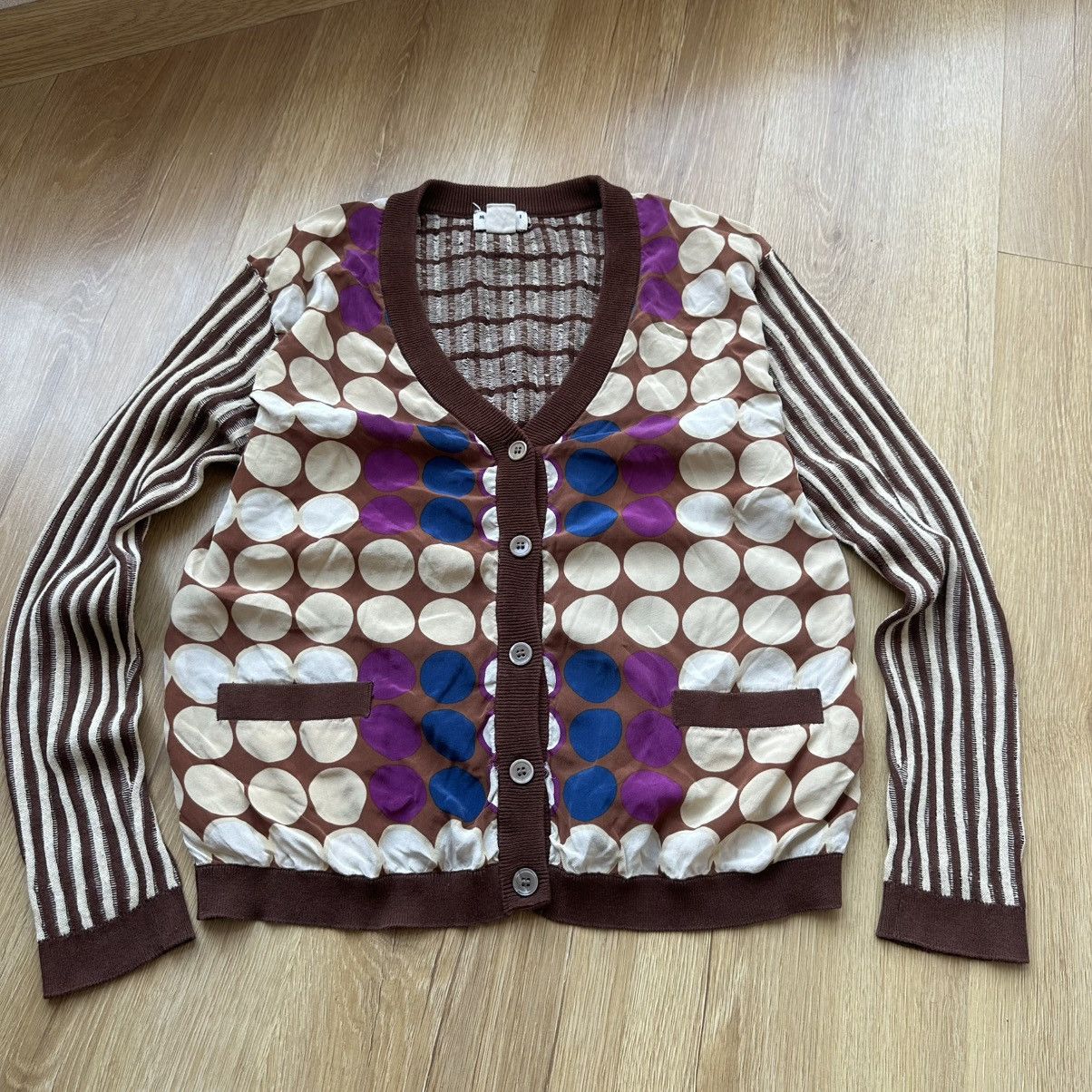 Marni Marni & H&M Silk & Cotton Twee Polka Dot Cardigan Size S / US 4 / IT 40 - 2 Thumbnail