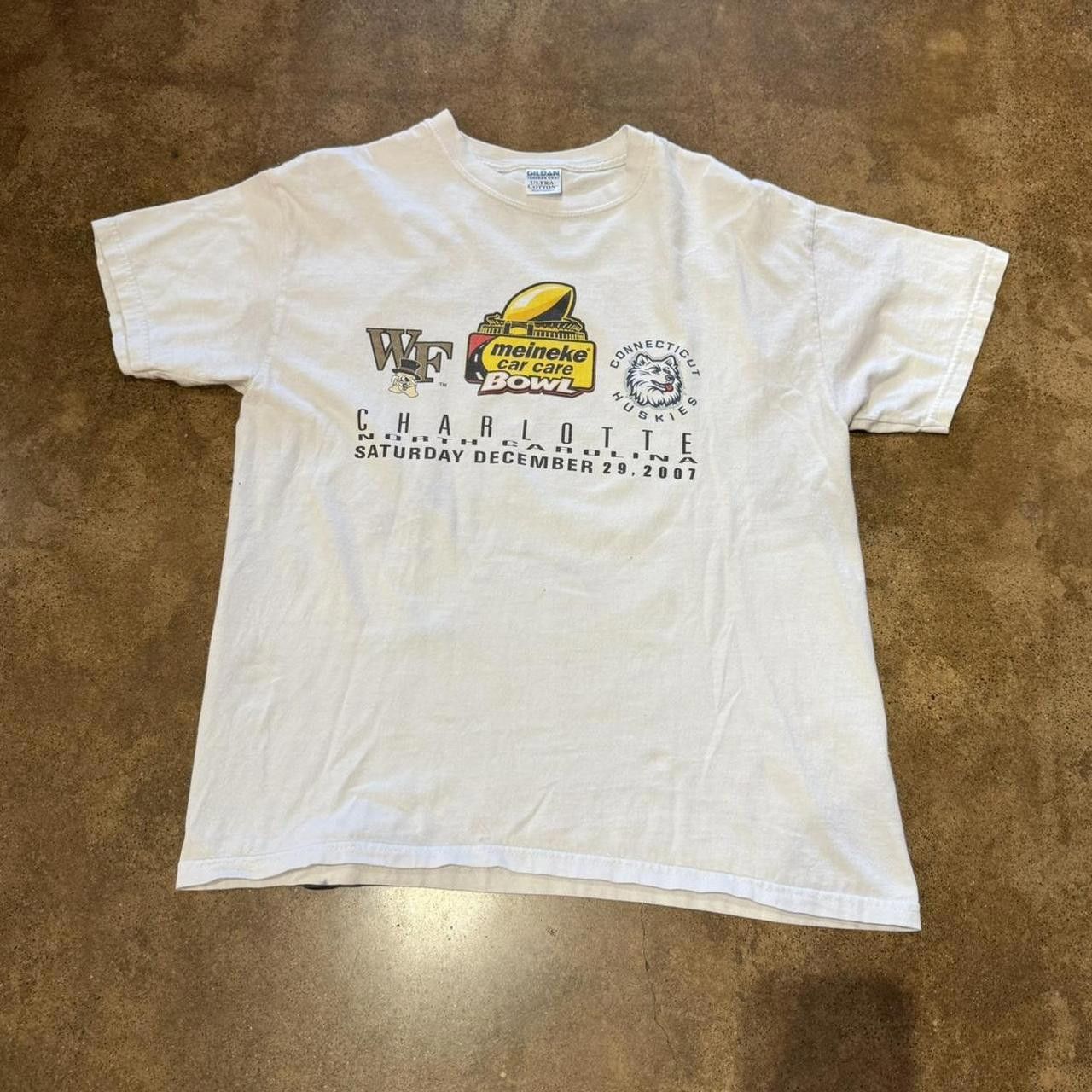 Designer White 2007 Meineke Car Bowl Tee Size US L / EU 52-54 / 3 - 2 Thumbnail