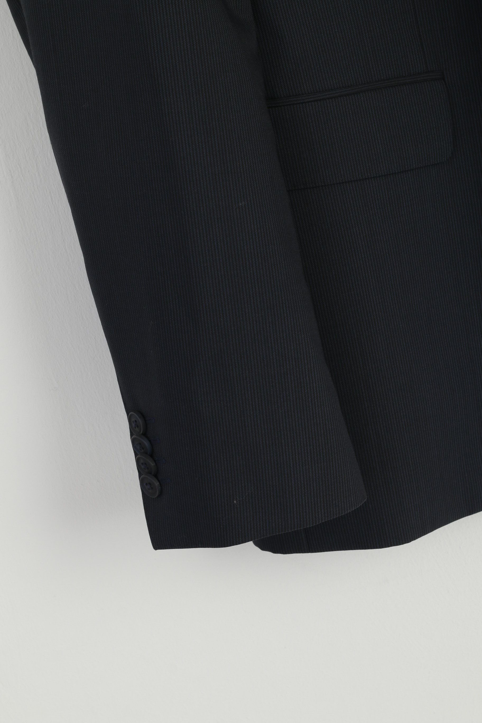 Hugo Boss Hugo Boss Men 42 102 Blazer Navy Virgin Wool 8846 Size 42R - 3 Thumbnail