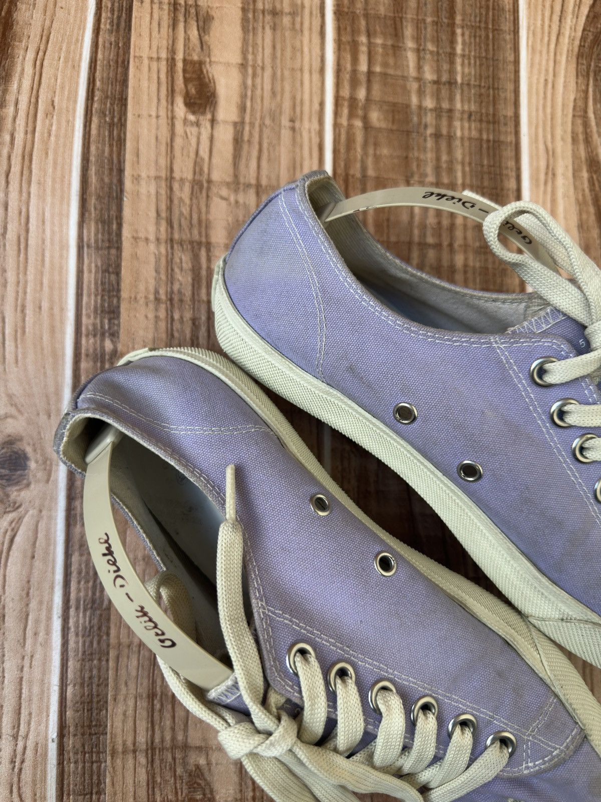 Maison Margiela Maison Martin Margiela TABI Purple Canvas Low Top Sneakers Size US 7.5 / IT 37.5 - 12 Thumbnail