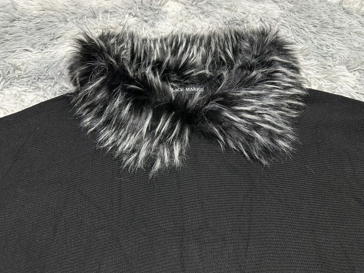 If Six Was Nine 🔥Sick Y2K Black Marico Fur Poncho Pom Pom Capes Vkei Punk Size US XL / EU 56 / 4 - 4 Thumbnail