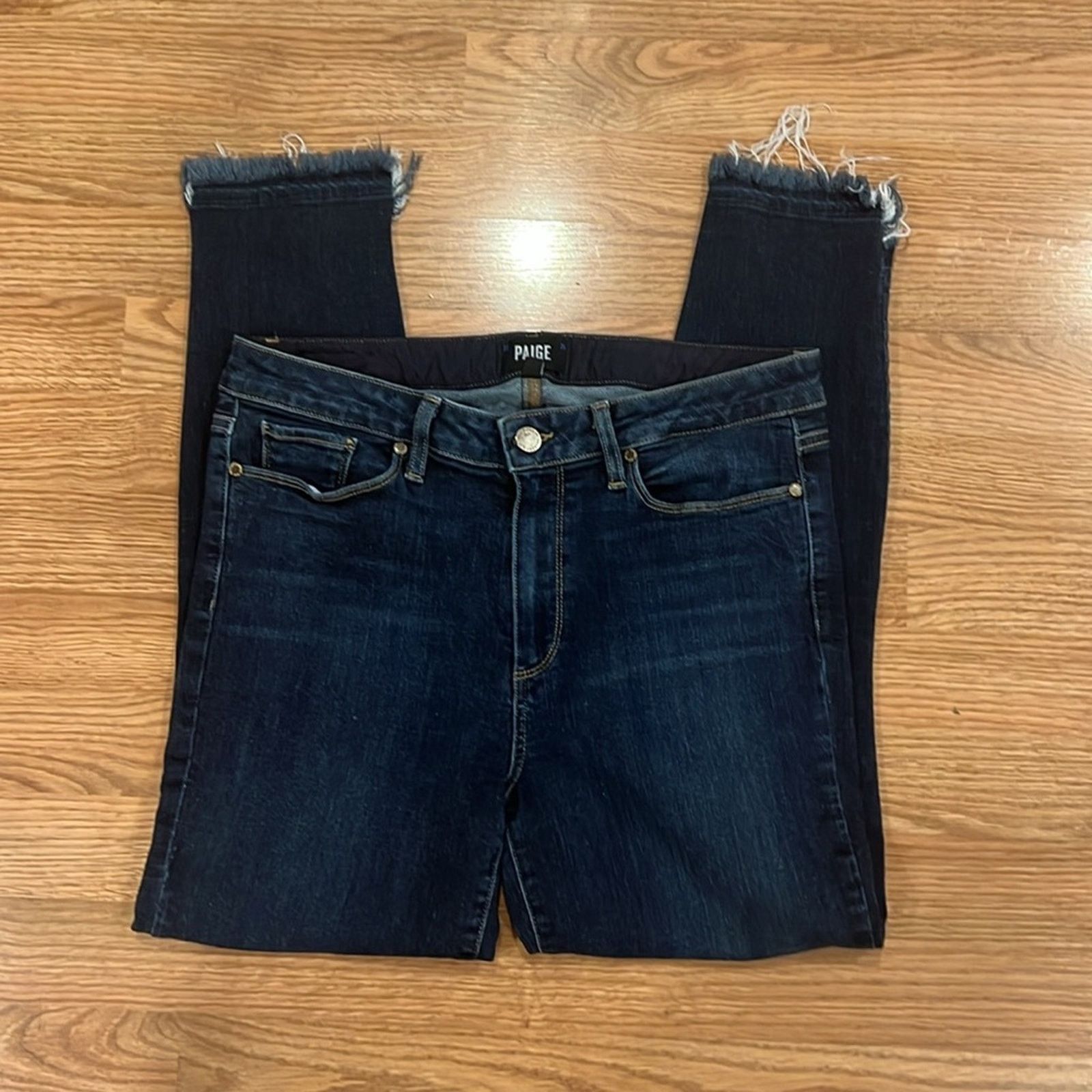 Paige Paige Hoxton Crop Skinny Jeans with Raw Hem Size 31" - 8 Thumbnail
