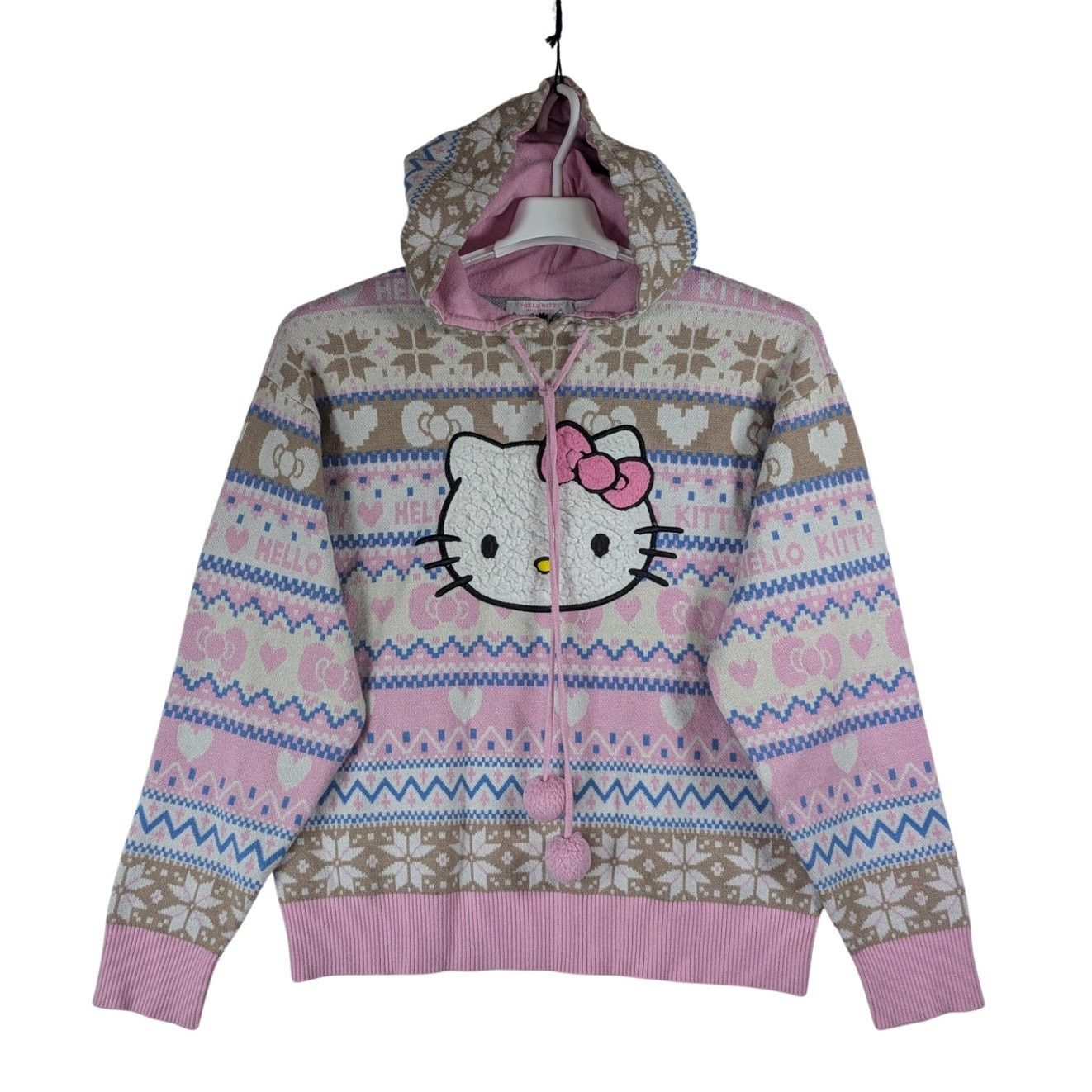 Forever 21 Hello Kitty x Forever 21 Holiday Fair Isle Hoodie Rare Small Size S / US 4 / IT 40 - 1 Thumbnail