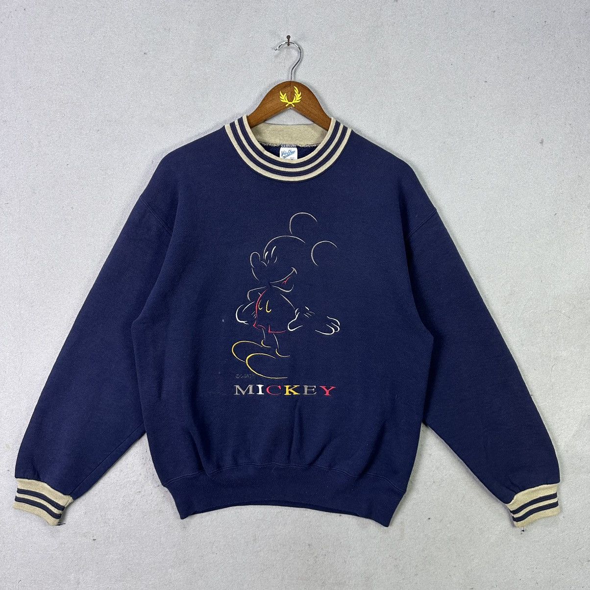 Disney Vintage Mickey Mouse Sweatshirt Made in USA Navy Crewneck Size US M / EU 48-50 / 2 - 1 Thumbnail