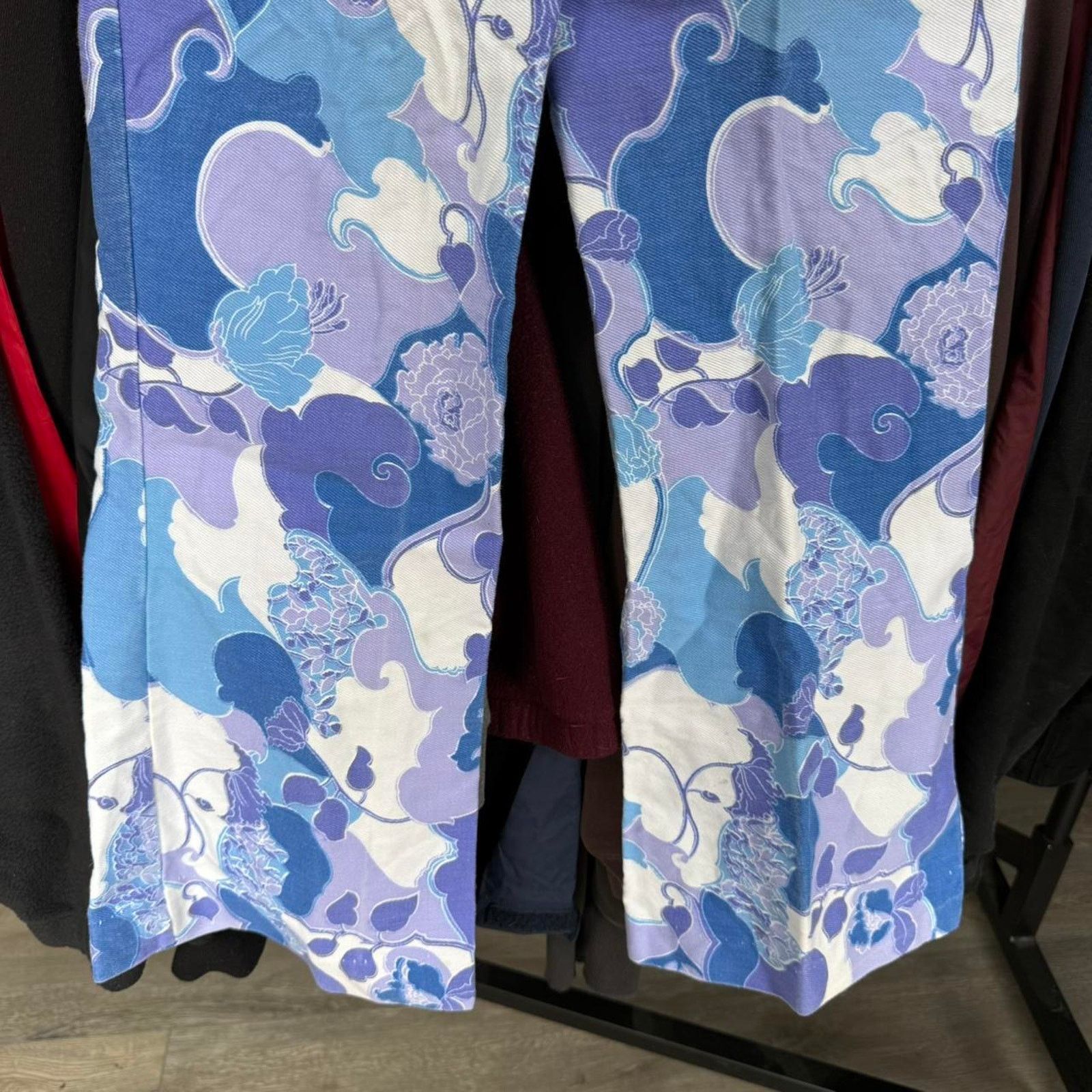 Other Vintage 70s or 80s Women's Floral Belle Bottom Pants Size 26" / US 2 / IT 38 - 8 Thumbnail