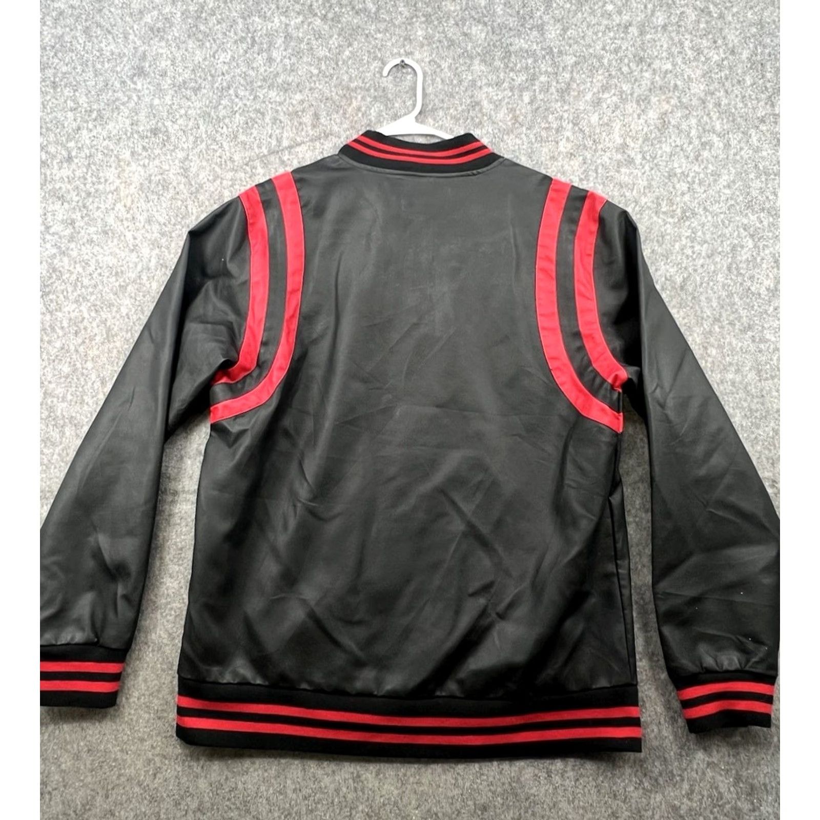 Ring Of Fire Ring Of Fire Jacket Men XL Black Faux Leather Varsity Snap Red Stripes 80s 90s Size US XL / EU 56 / 4 - 6 Thumbnail