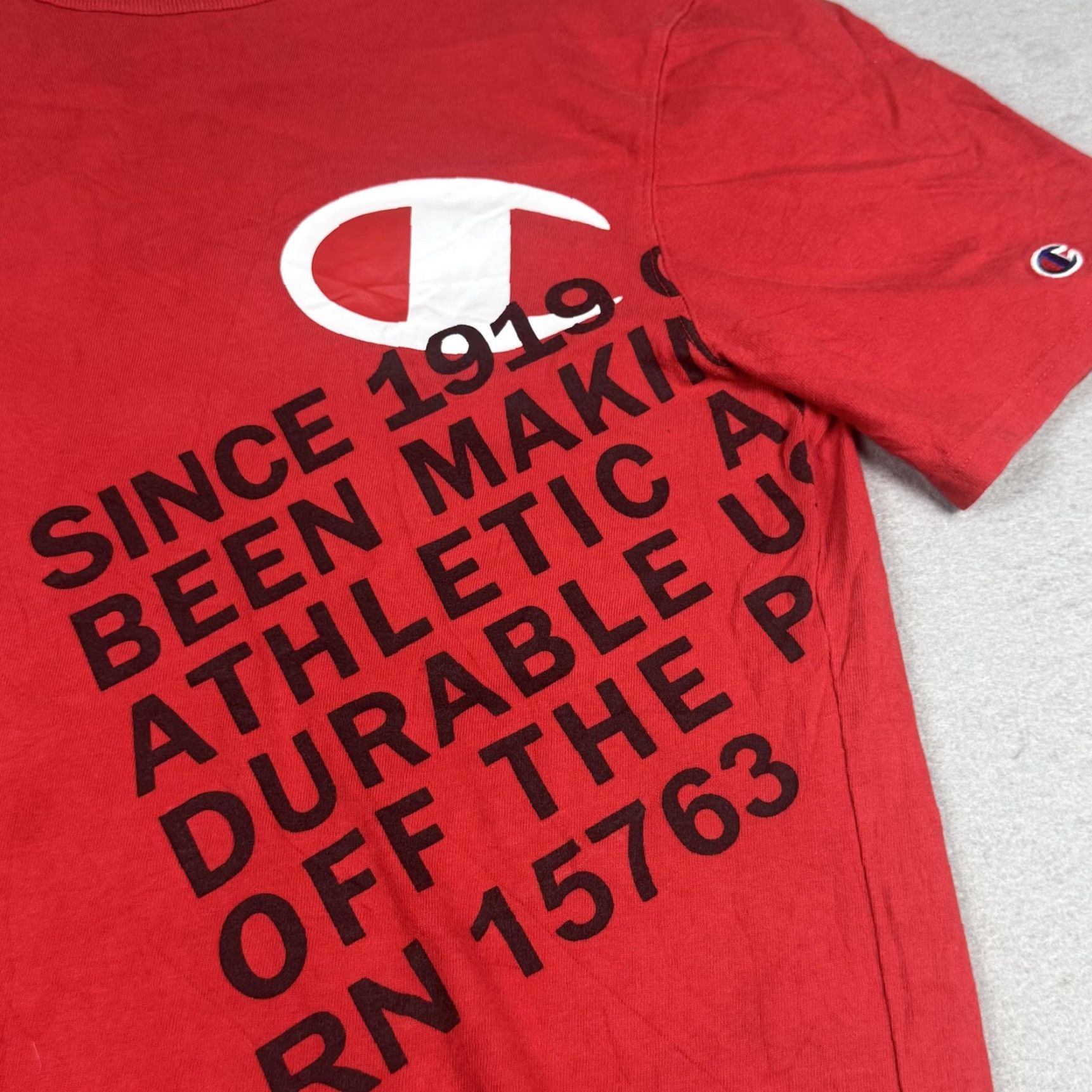 Champion CHAMPION Shirt Mens Large Red Graphic Print Short Sleeve Crew Neck Sports Since 1919 Size US L / EU 52-54 / 3 - 2 Thumbnail