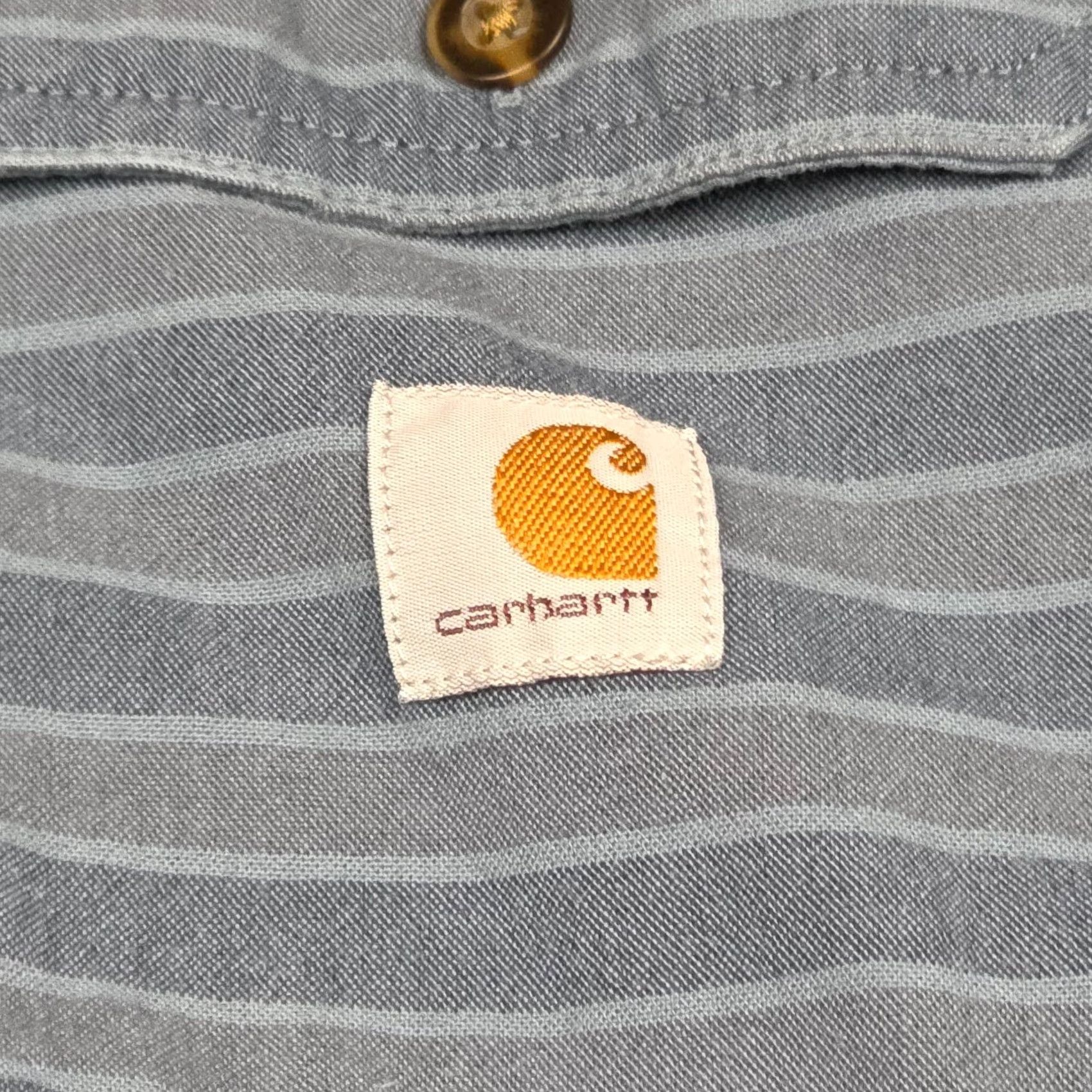 Carhartt Carhartt Men's Loose Fit Striped Button-Up Shirt 4XL Blue Carhartt Force Workwear Casual Shirt Size US XXL / EU 58 / 5 - 4 Thumbnail