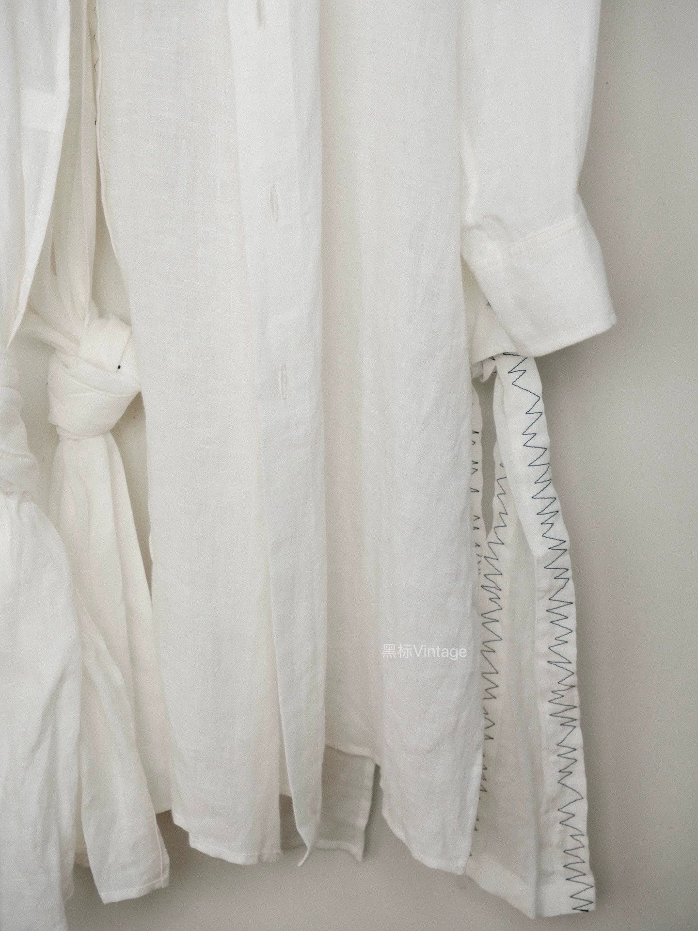 Yohji Yamamoto Yohji Yamamoto 24ss Vntg Dbl Collar Knot Linen Shirt Size US XL / EU 56 / 4 - 5 Thumbnail