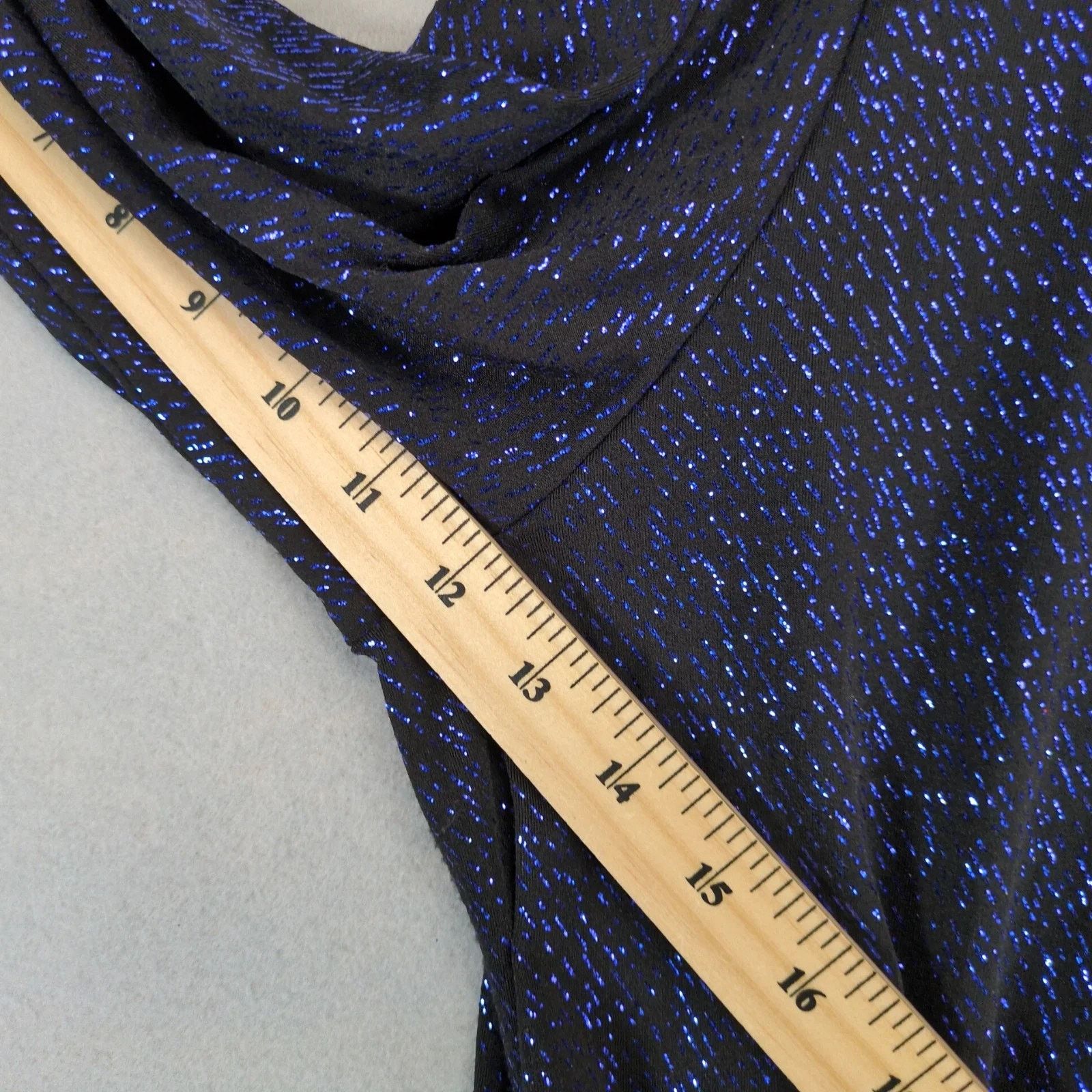 Other Formal Fashions 3X Black Navy Glitter Knit Blouse Top Stage Size 3XL / US 20-22 - 6 Thumbnail