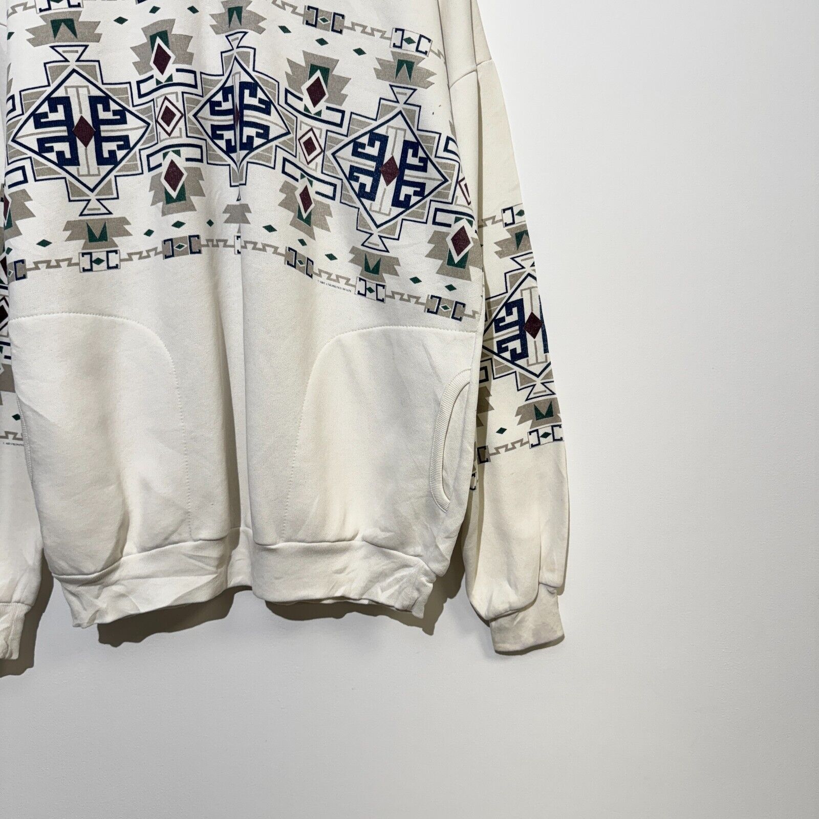 Vintage Vintage Unisex White Cotton Crewneck Size L Aztec 90s Y2k Size US L / EU 52-54 / 3 - 3 Thumbnail