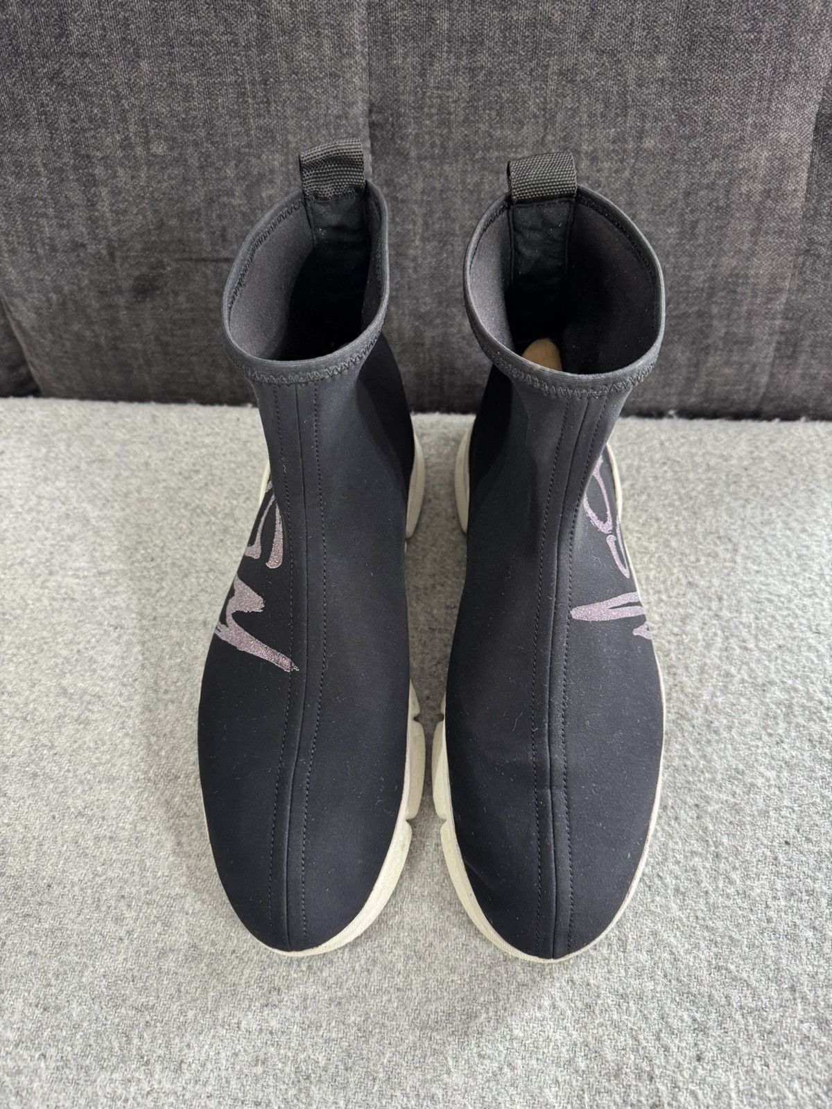 MSGM MSGM z waves socks high top sneakers size 40 black Size US 10 / IT 40 - 3 Thumbnail