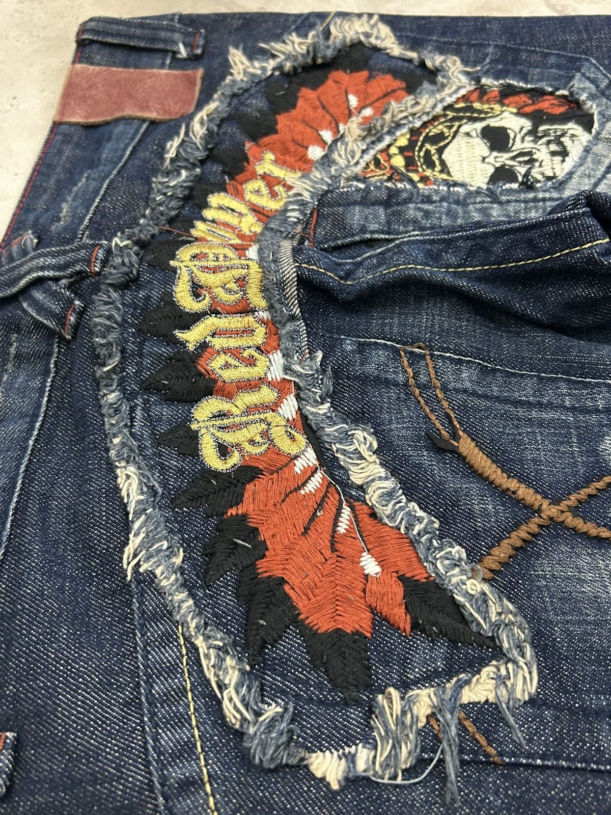 Hysteric Glamour Flare Red Pepper Japan Jean Patches Distressed Embroidery Size US 30 / EU 46 - 14 Thumbnail