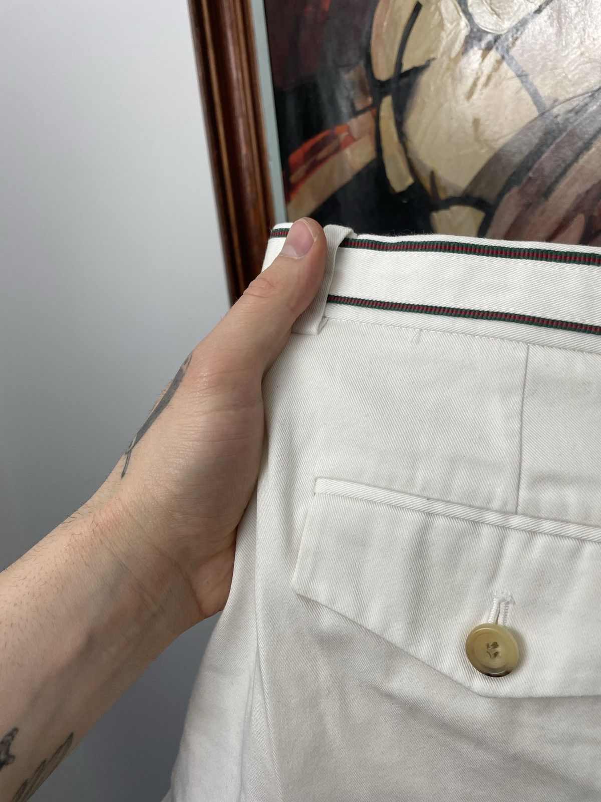 Gucci Vintage Y2k Gucci White Slim Skinny Pant Luxury Designer Size US 33 - 5 Thumbnail