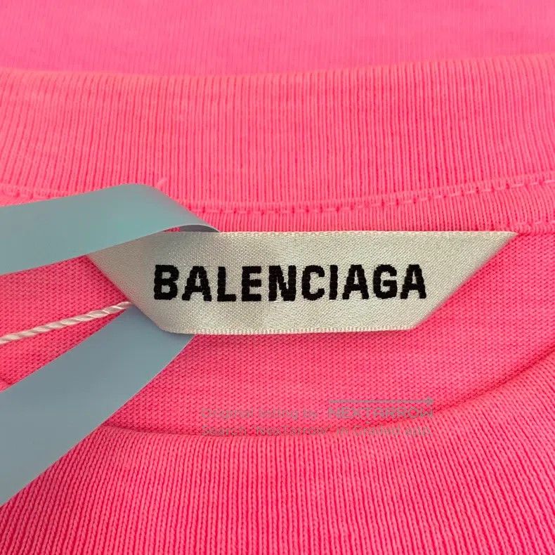 Balenciaga Balenciaga Pink Logo Letter Embroidered Cotton Crew Neck S Size US XS / EU 42 / 0 - 5 Thumbnail