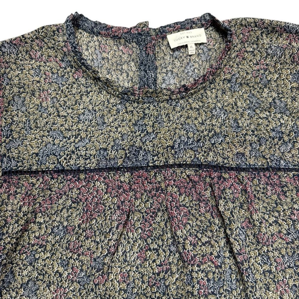 Lucky Brand Lucky Brand Peasant Chiffon Long Sleeve Floral Blouse Size Size XL / US 12-14 / IT 48-50 - 6 Thumbnail
